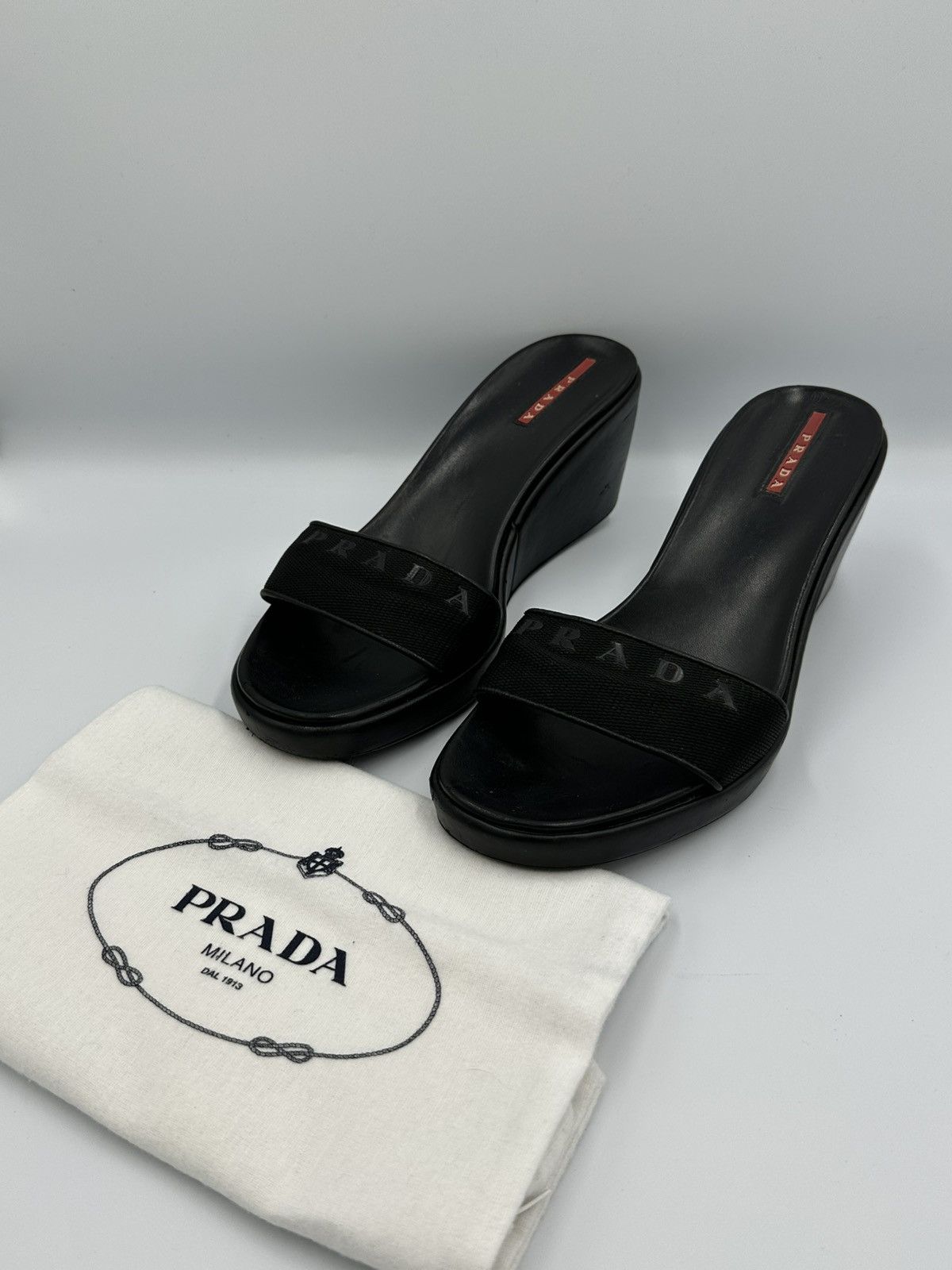 Prada Prada leather wedge sandals with dustbag Size US 8 / IT 38 - 2 Thumbnail