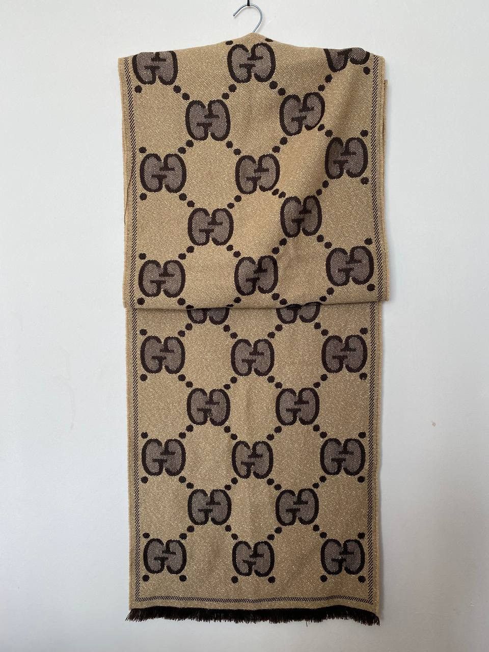 Designer × Gucci 📌 GUCCI Scarf GG Logo 'Lady Nest Lux' - Brown/beige/gold Size ONE SIZE - 8 Thumbnail