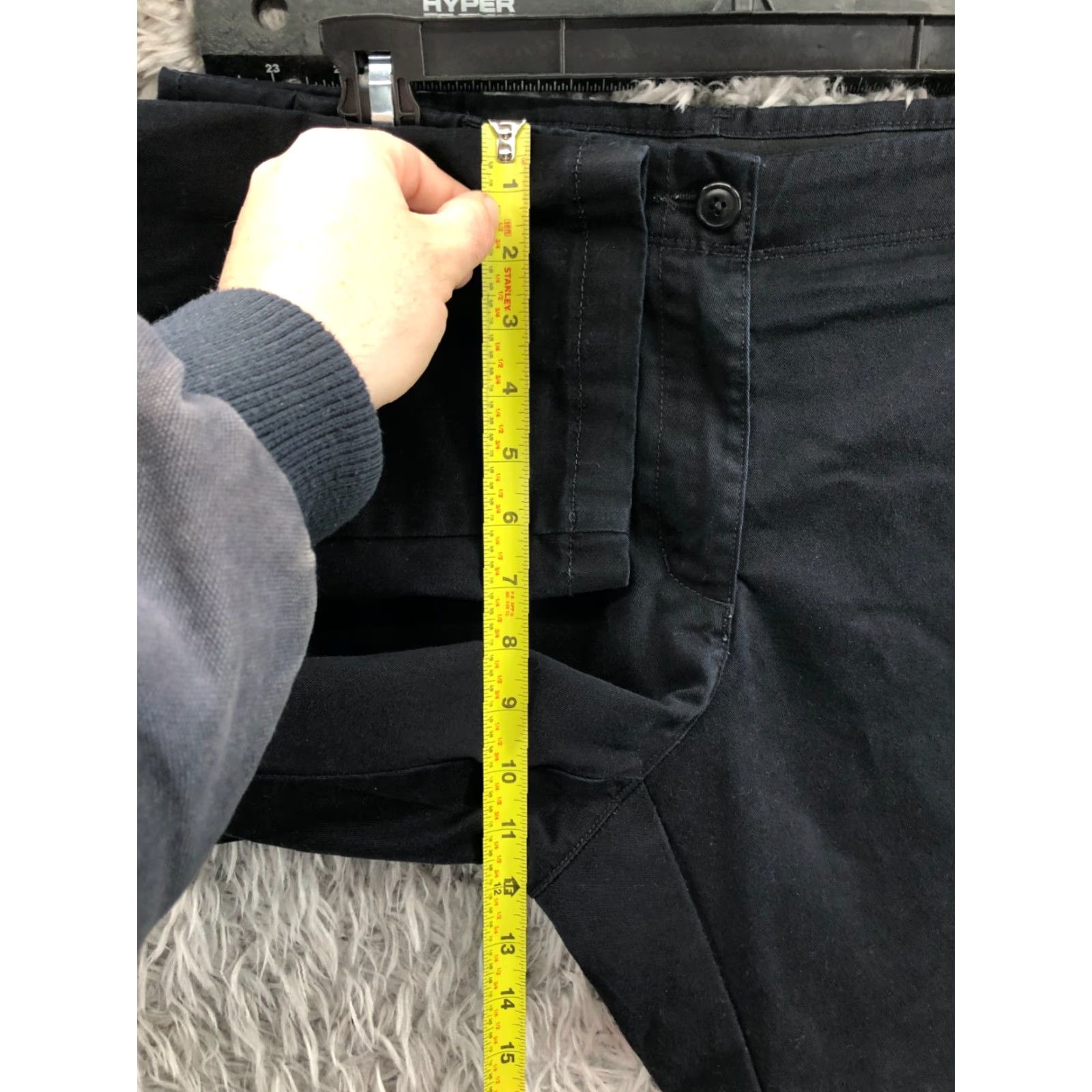 Lands' End Lands' End Chino Pants Womens 12P Petite Dark Wash Black/Blue Stretch Size 34" / US 12 / IT 48 - 4 Thumbnail