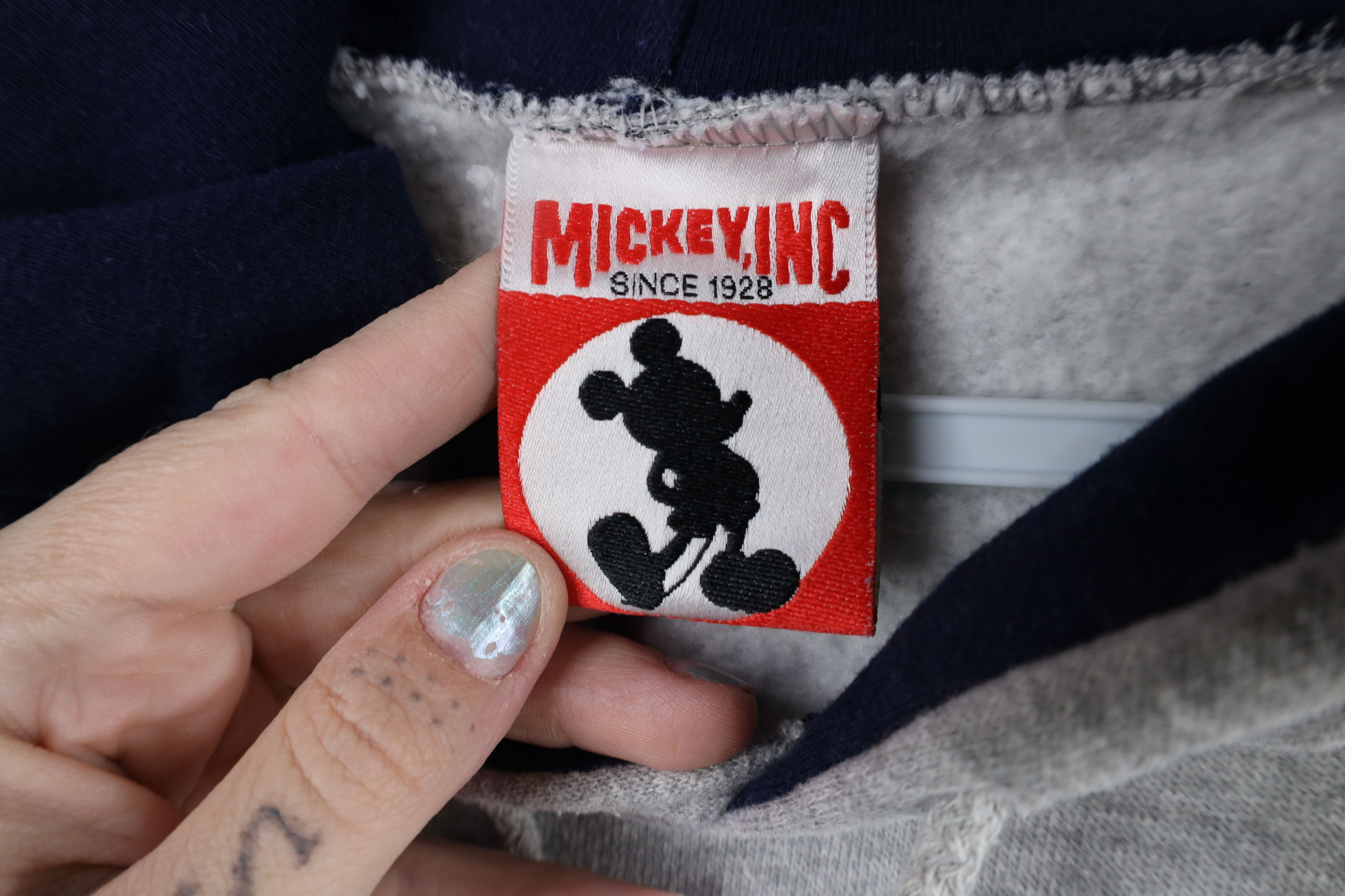 Disney × Vintage Vintage 90s Disney Mickey Mouse Hoodie Sweatshirt Gray USA Size US XL / EU 56 / 4 - 8 Thumbnail