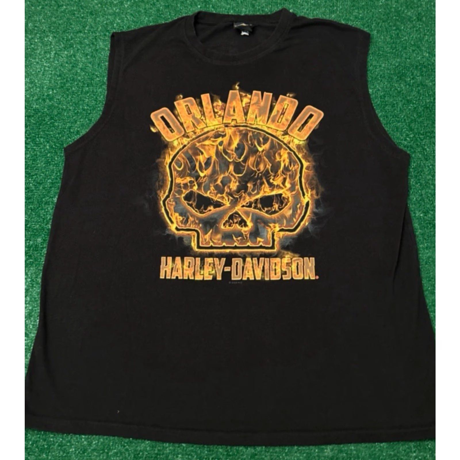 Harley Davidson VINTAGE Harley-Davidson Skull Flames Biker Sleeveless Shirt XXL Men Black 90s Y2K Orlando 2024 Size US XXL / EU 58 / 5 - 4 Thumbnail