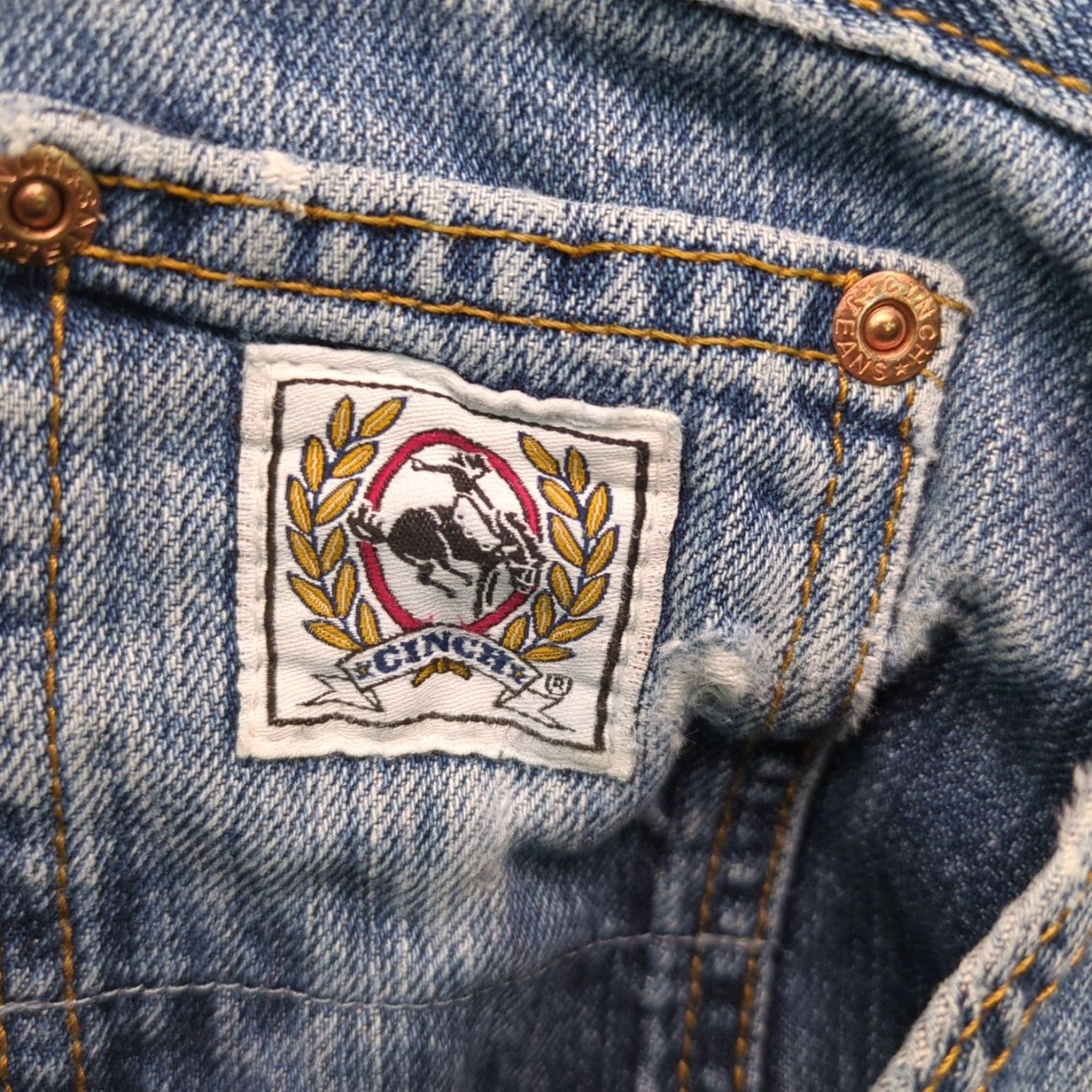 Vintage VINTAGE Cinch White Label Jeans Men 28x30 Blue Denim 5-Pocket Western Style Relaxed Regular Straight Size US 28 / EU 44 - 6 Thumbnail