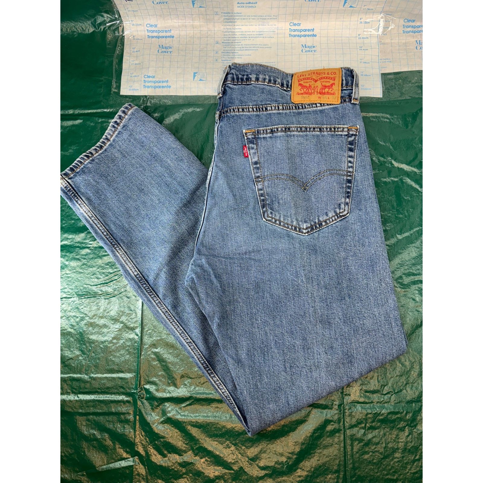 Levi's Levis 505 Jeans 36x32 Blue Regular Denim Straight Casual Size US 36 / EU 52 - 6 Thumbnail