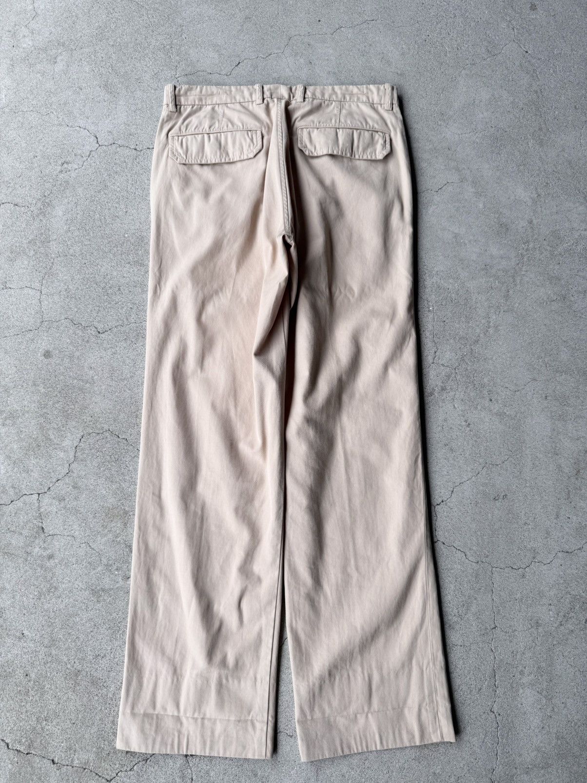 Issey Miyake ISSEY MIYAKE 2002SS Archive Beige Cotton Straight Trousers Size US 28 / EU 44 - 2 Thumbnail