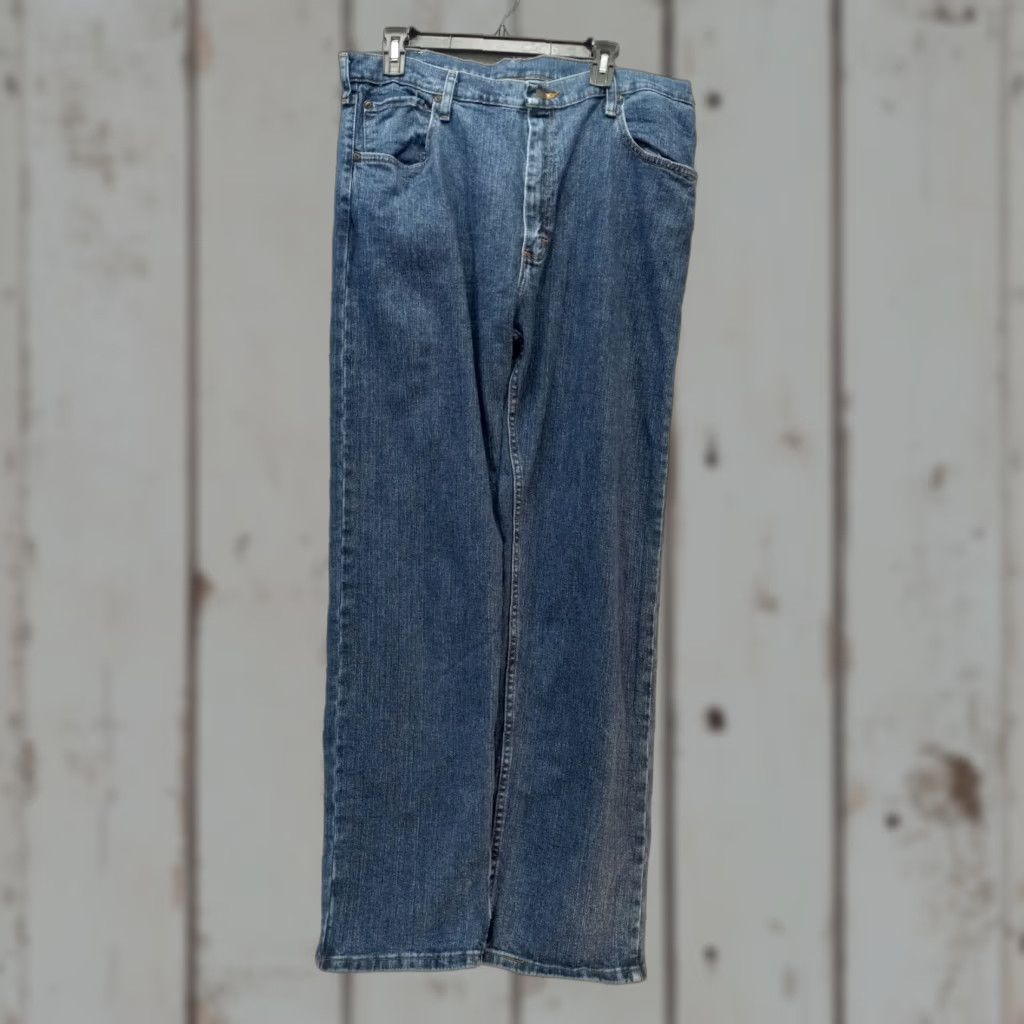 Wrangler Wrangler Jeans 38x32 Mens Regular Fit Straight Leg Denim Blue Med Wash Size US 38 / EU 54 - 1 Thumbnail
