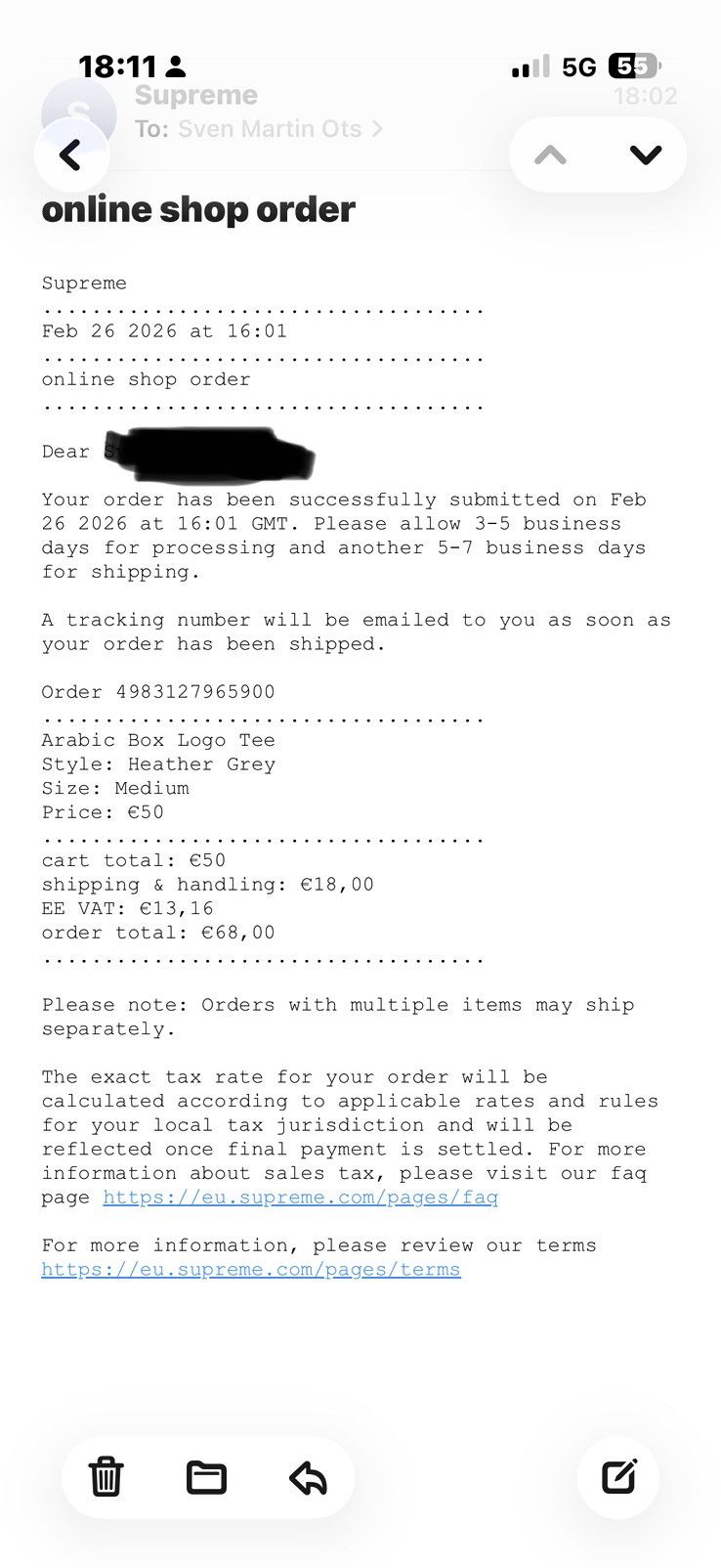 Supreme Supreme “arab box logo” grey Size US M / EU 48-50 / 2 - 4 Thumbnail