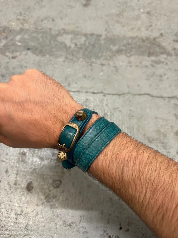 Balenciaga Balenciaga City Blue Studded Armband Bracelet Size ONE SIZE - 4 Thumbnail