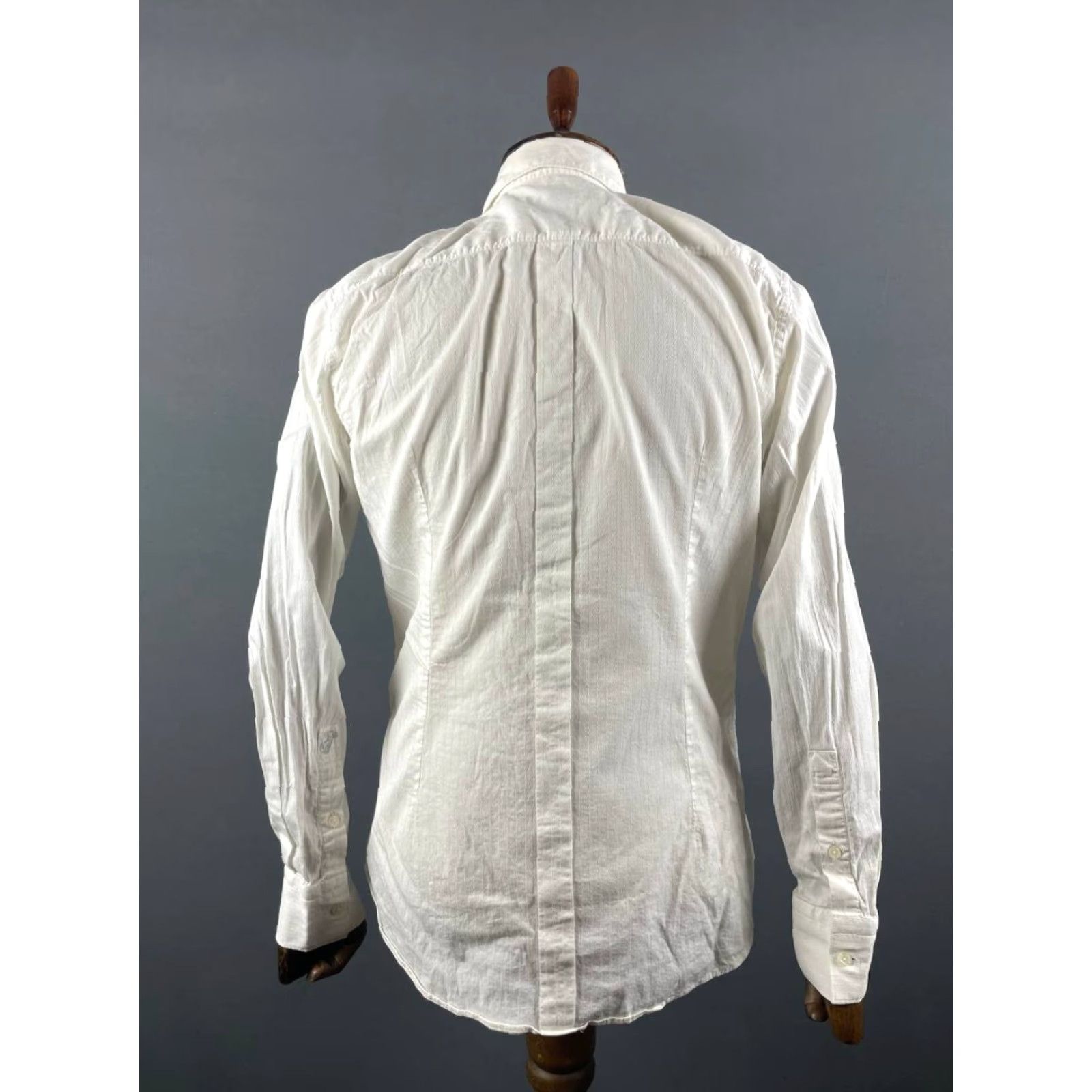Vintage Versace Collection Mens Button-Up Shirt 42 White Cotton Long Sleeve Button-Down Collared Casual Business Formal Size US XL / EU 56 / 4 - 2 Thumbnail