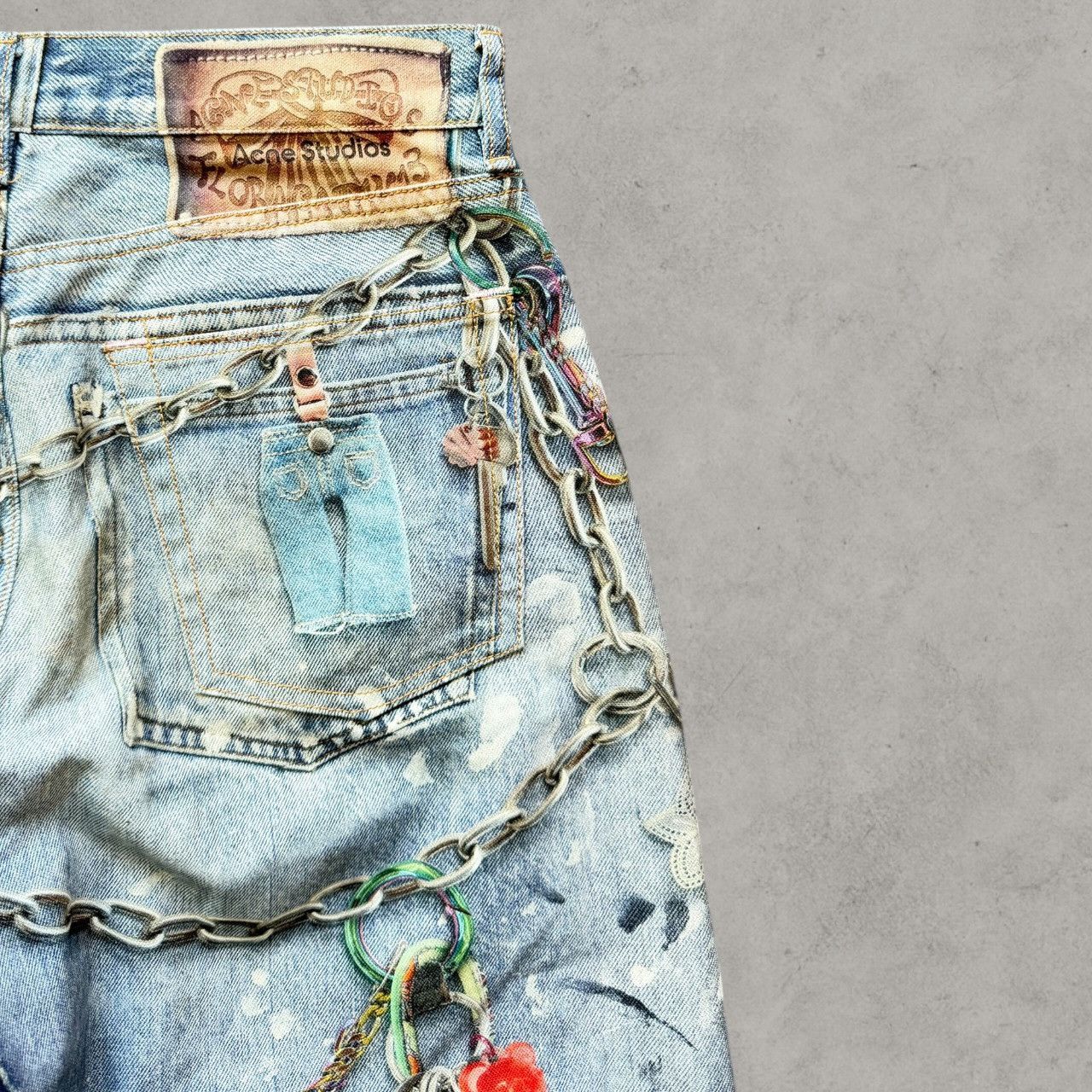 Acne Studios Acne Studios 1981M Trompe Loeil Chain Denim Jeans Sz 46 Size US 31 - 6 Thumbnail