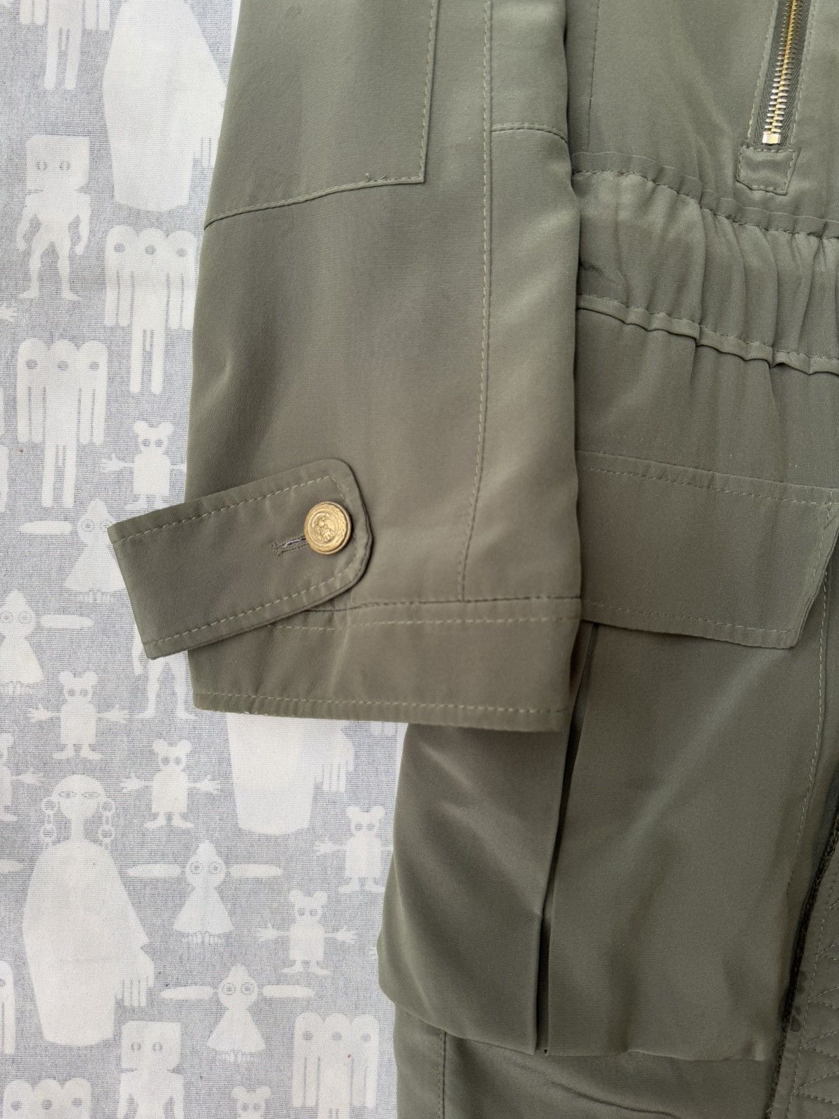Balenciaga Balenciaga 2007 Military Fur Collar Belted Silk Parka Size US XS / EU 42 / 0 - 6 Thumbnail