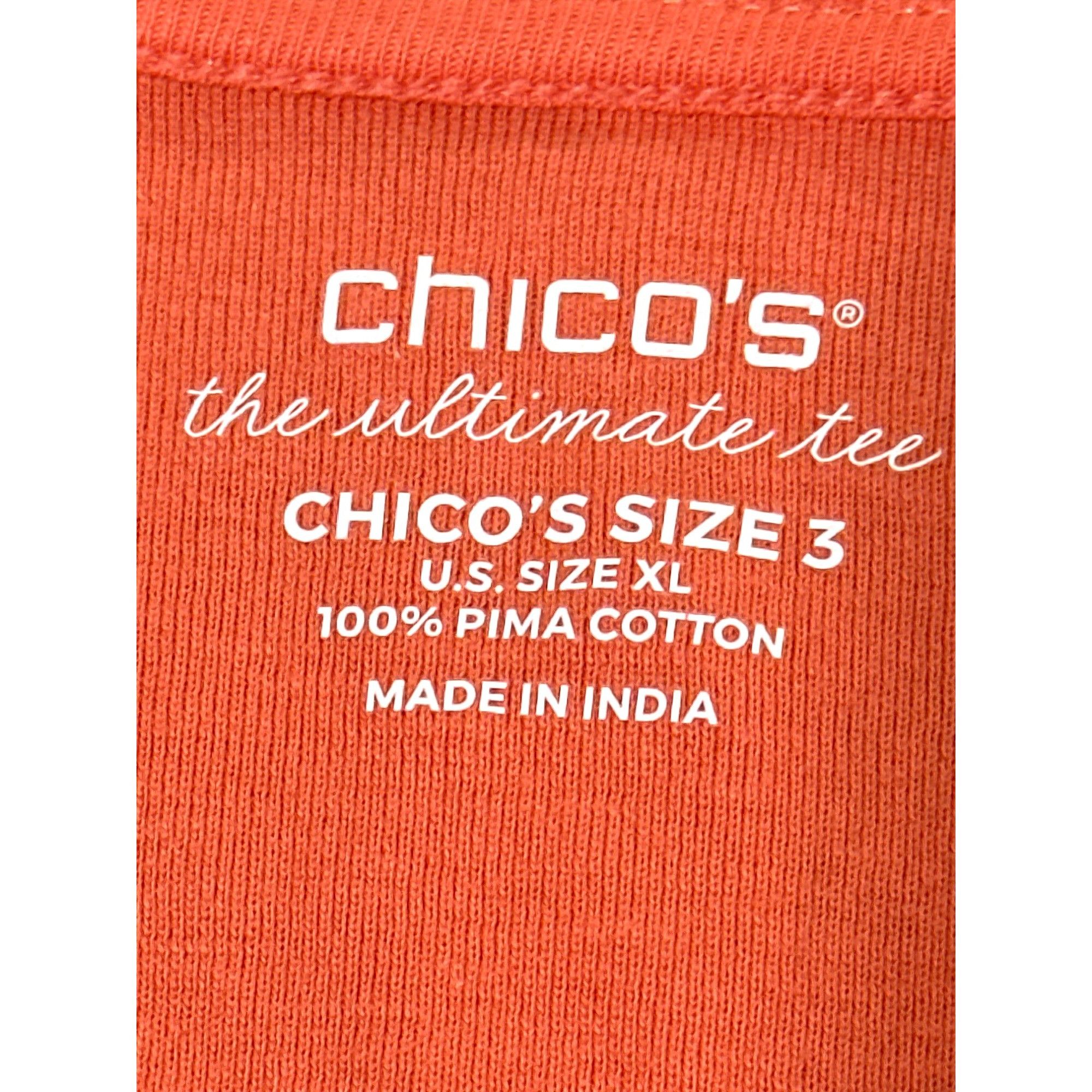 Chicos Chicos The Ultimate Tee Long Sleeve Orange Blouse Size 3 Size XL / US 12-14 / IT 48-50 - 5 Thumbnail