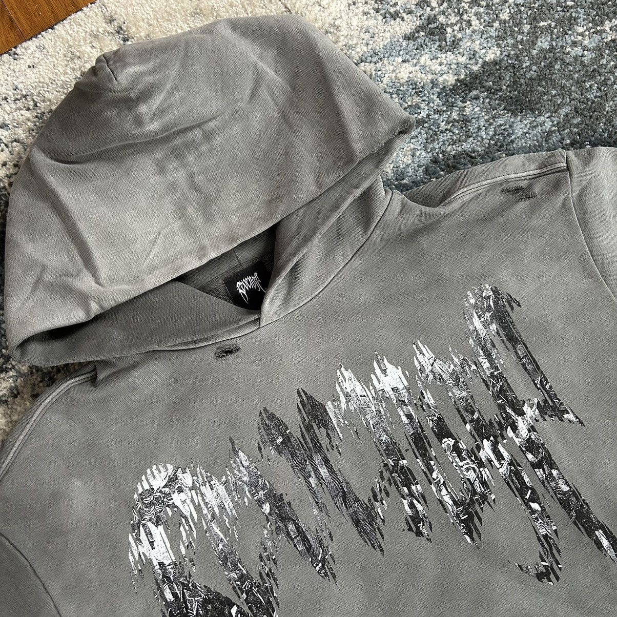 Revenge KOSUKE KAWAMURA DiSTRESSED GLiTCH LOGO HOODiE SWEATSHiRT Size US XL / EU 56 / 4 - 4 Thumbnail