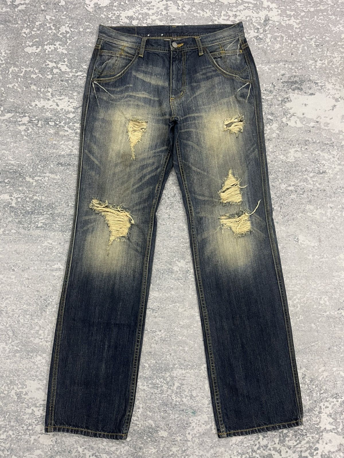 Smith's American Smiths American Ripped Denim Jeans Size US 33 - 1 Thumbnail
