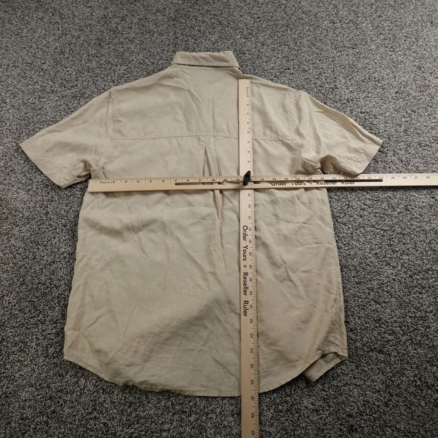 Orvis Orvis Shirt Mens S Beige Silk Short Sleeve Button-Up Casual Travel Outdoor Hiking Size US S / EU 44-46 / 1 - 5 Thumbnail