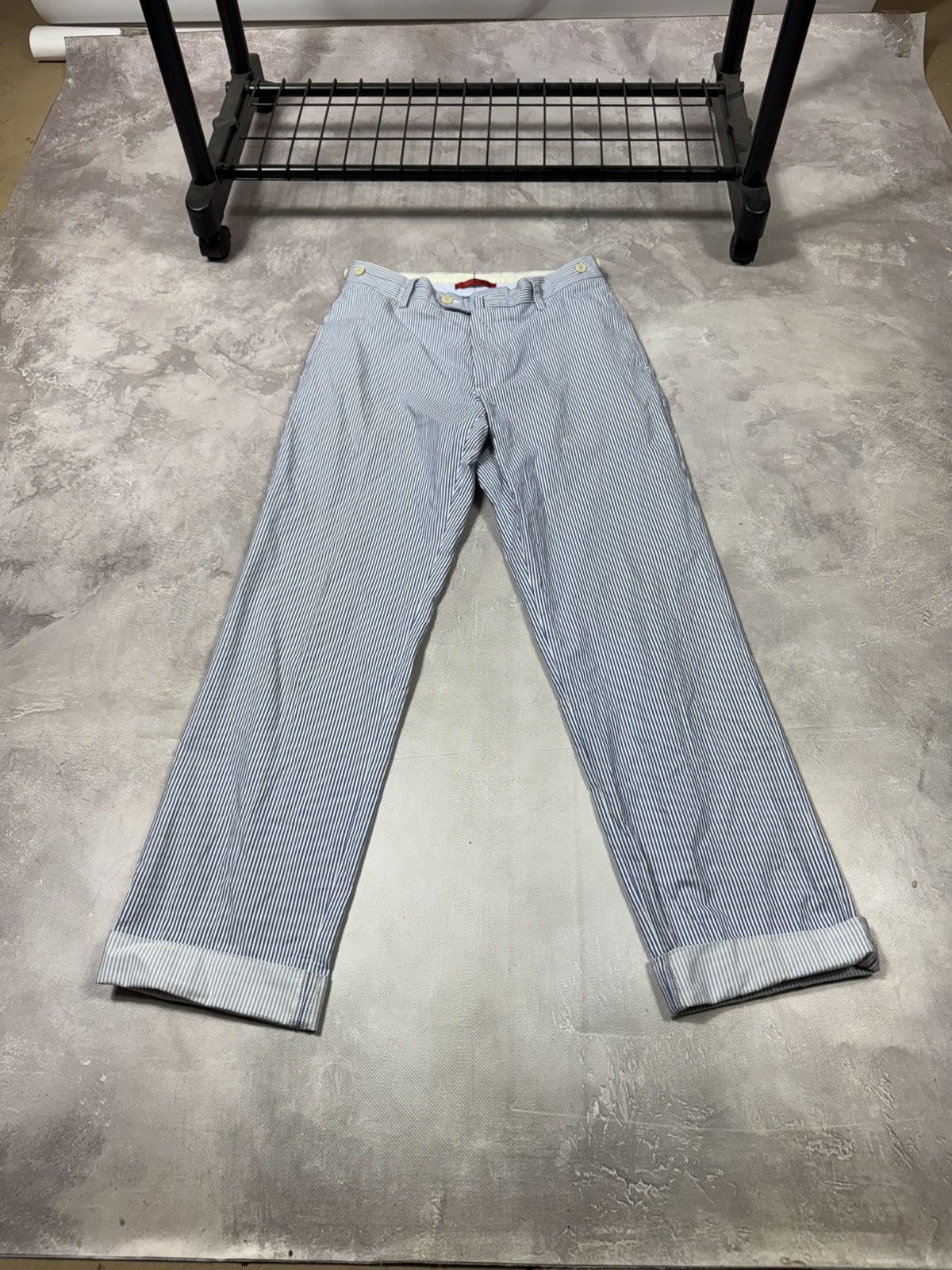 Hackett Vintage Hackett London Stripped Blue Chino Pants Size US 30 / EU 46 - 2 Thumbnail