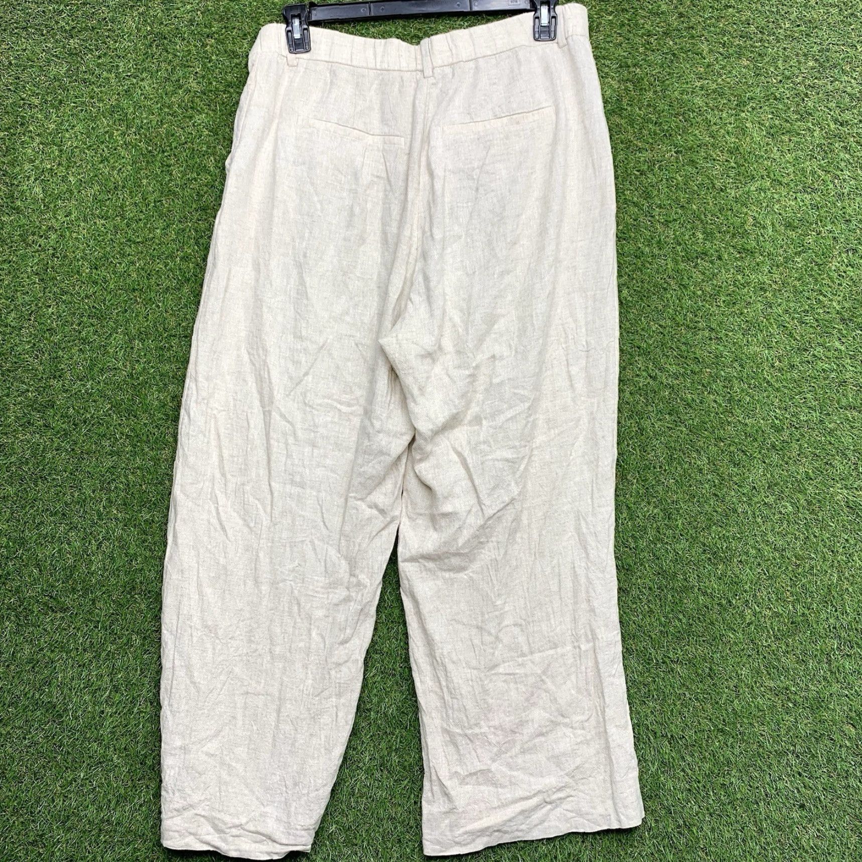 Abercrombie & Fitch VINTAGE Abercrombie & Fitch Linen Pants Womens 14 Wide Leg High Rise Baggy Beach Bohemian City Size 36" / US 14 / IT 50 - 7 Thumbnail