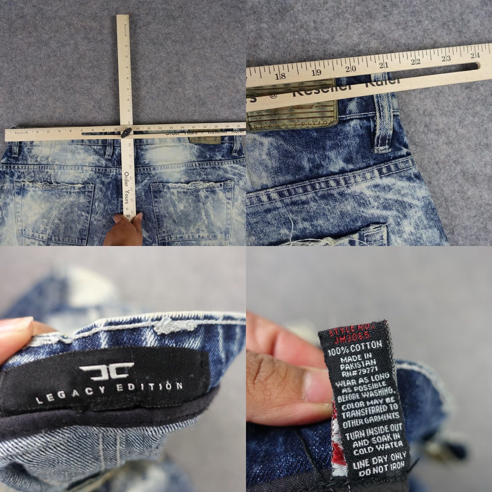 Jordan Craig Jordan Craig Jeans Mens 40x32 Blue Acid Wash Distressed Denim Pants Grunge Skate Size US 40 / EU 56 - 11 Thumbnail