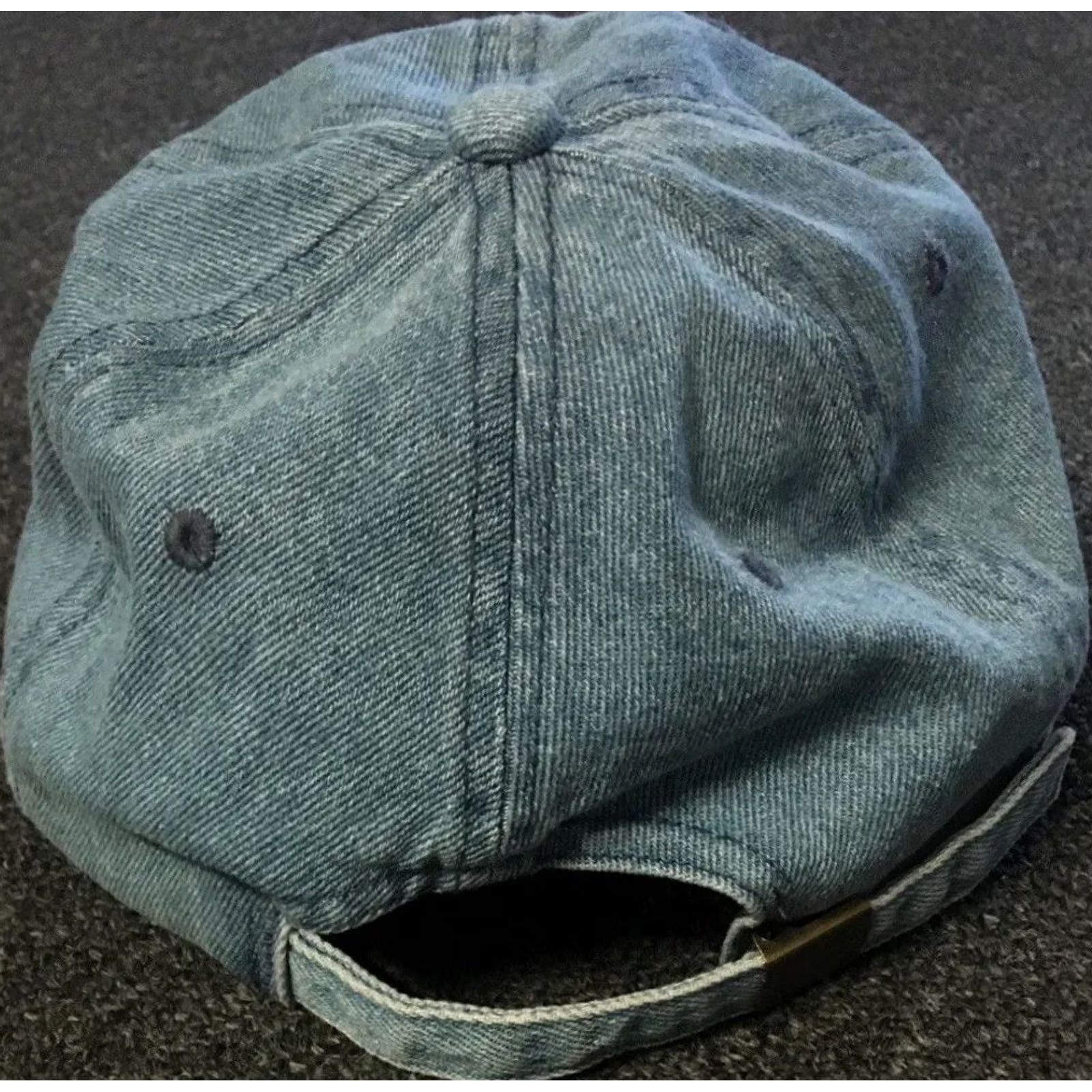Vintage Vtg 90s Denim Strapback Hat Baseball Cap Men Adjustable Blue Grunge Biker Surf Polo City USA Trucker Army Rockabilly Surf USA Mens Size US M / EU 48-50 / 2 - 2 Thumbnail