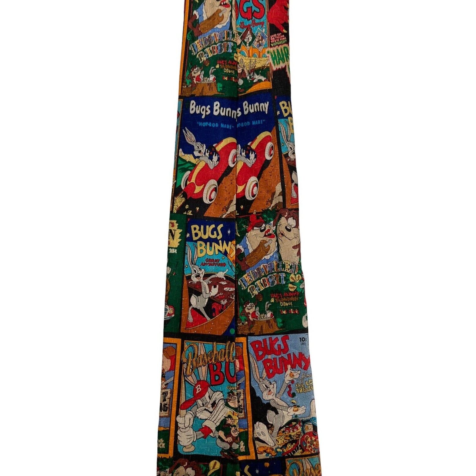 Vintage Looney Tunes Bug Bunny Movie Posters Cartoon Necktie Size ONE SIZE - 4 Thumbnail