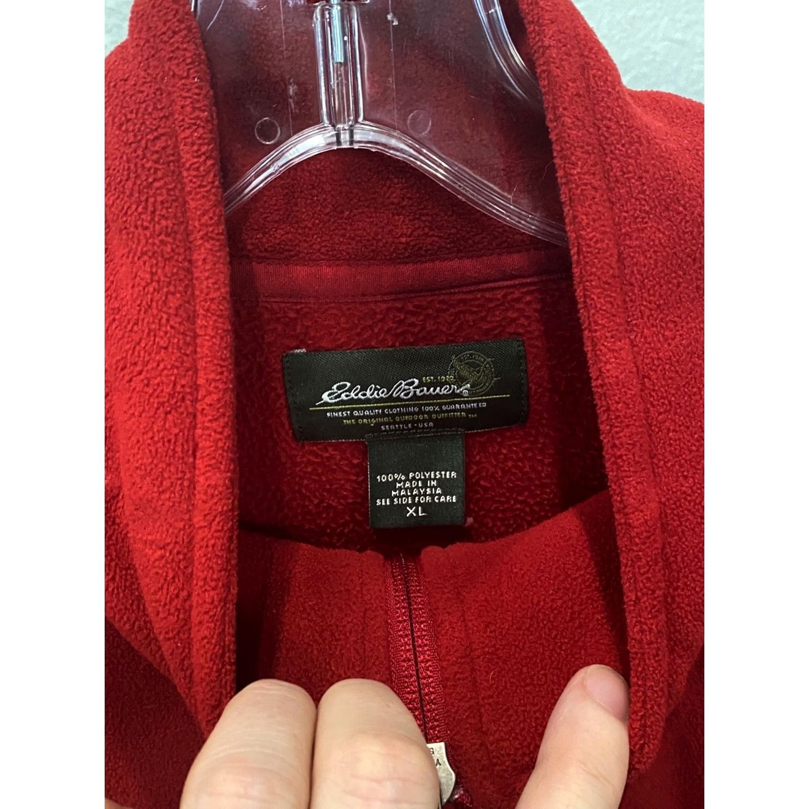 Eddie Bauer Eddie Bauer Red Fleece Zippered SWEATER XL Extra Large Mens Multicolor Zip Pullover Knit Sweater Size US XL / EU 56 / 4 - 4 Thumbnail