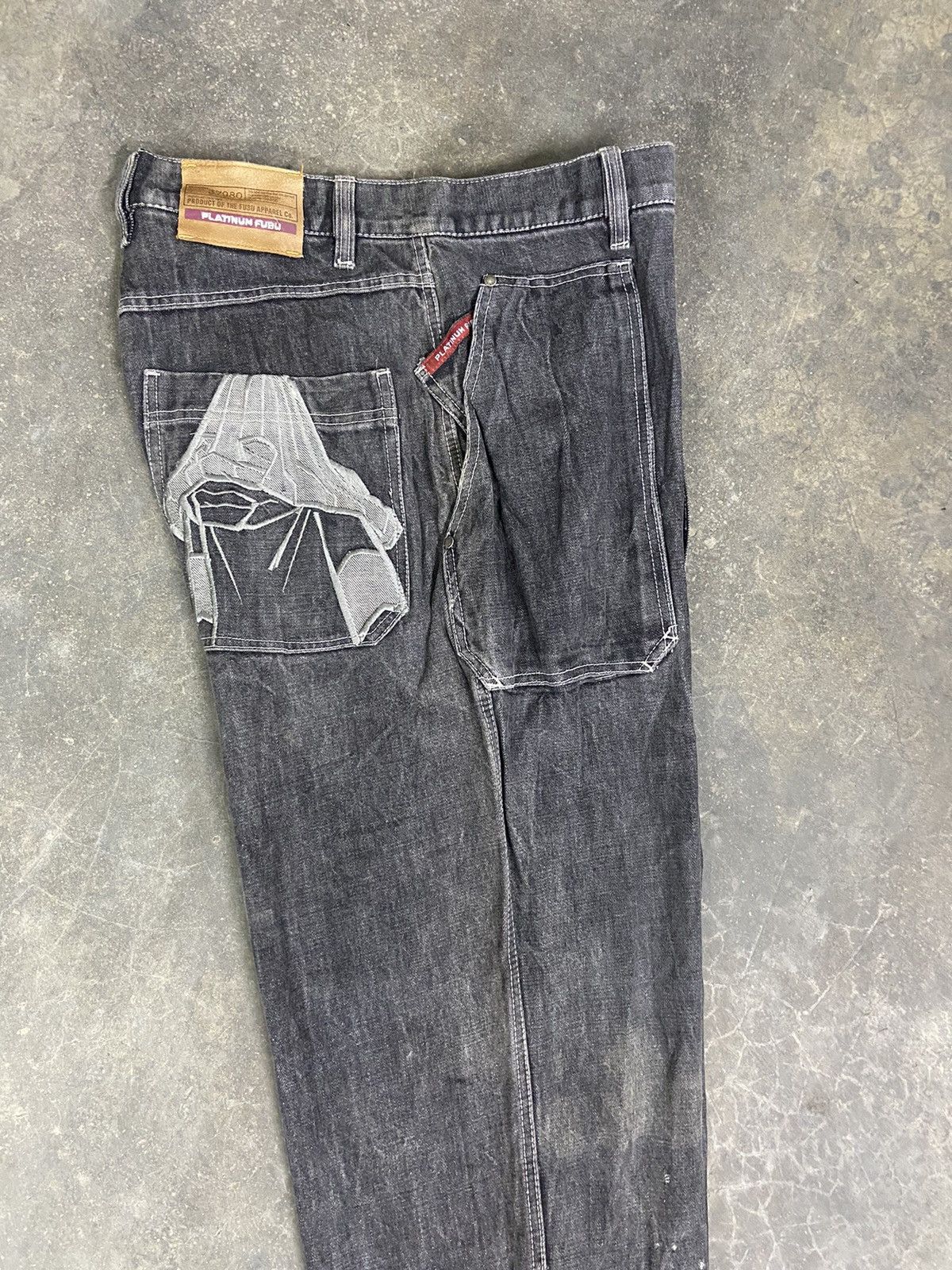 Fubu 🔥 Vintage y2k Fubu Platinum jeans Embroidery back hit Size US 36 / EU 52 - 9 Thumbnail