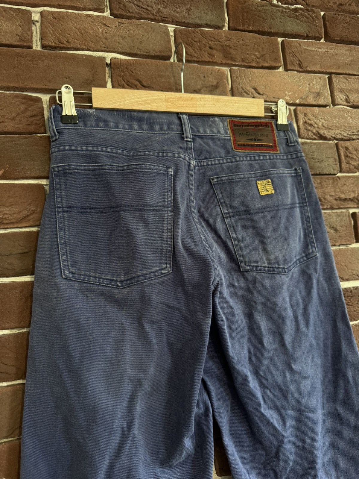 Vintage Vintage 90s Yves Saint Laurent Washed Denim Pants Blue 32 Size US 32 / EU 48 - 7 Thumbnail