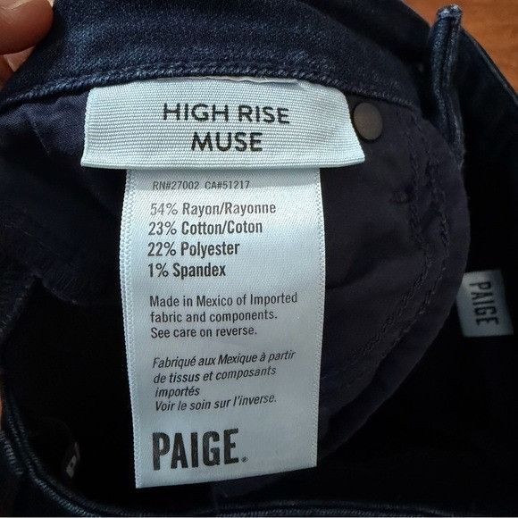 Paige PAIGE Dark Blue High Rise Muse Skinny Jeans Sz 25 Size 25" / US 0 / IT 36 - 7 Thumbnail