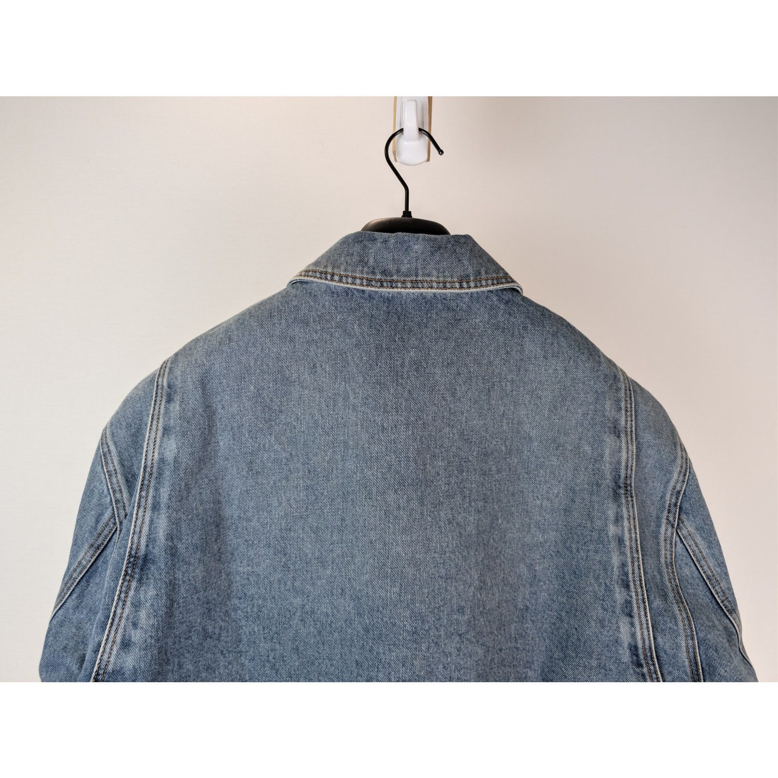 Loewe o1rshd1 Contrast Leather Panelling Denim Jacket in Blue Size US L / EU 52-54 / 3 - 10 Thumbnail
