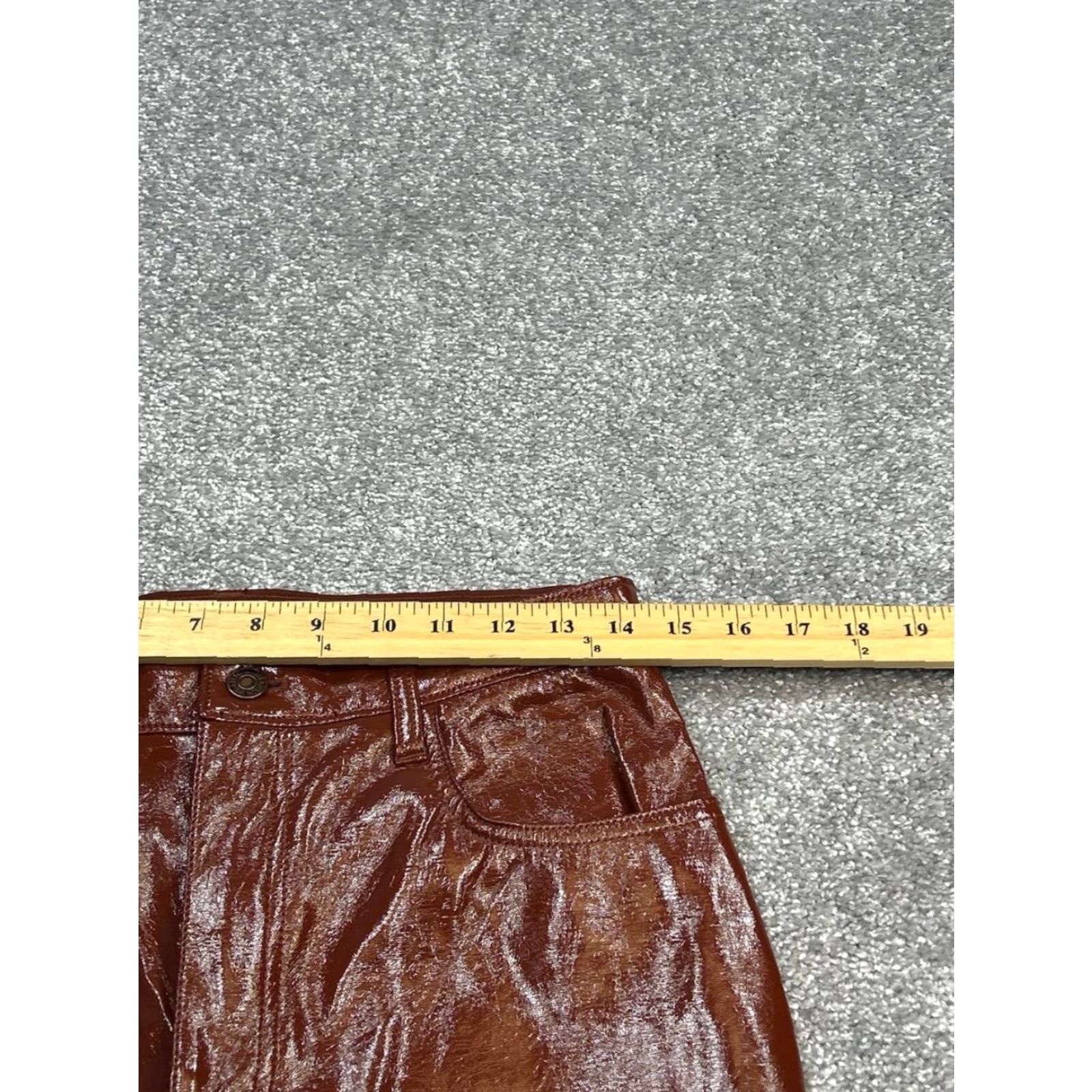 Abercrombie & Fitch Abercrombie & Fitch Pants Womens 29 90s Straight High Rise Brown Faux Leather Size 29" - 6 Thumbnail