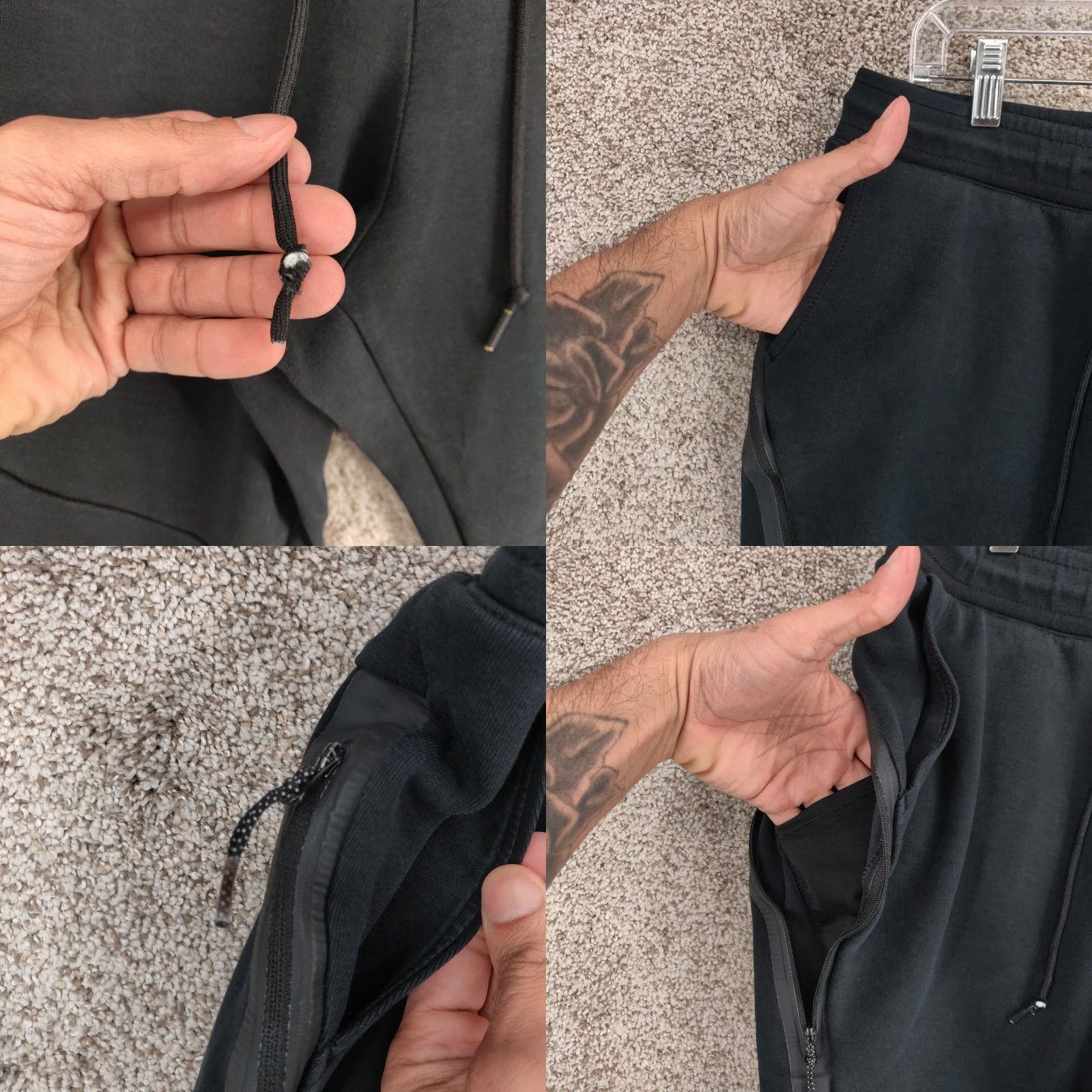 Nike Nike Tech Fleece Jogger Pants Mens Medium Black Zip Pocket Streetwear Athletic Size US 31 - 8 Thumbnail