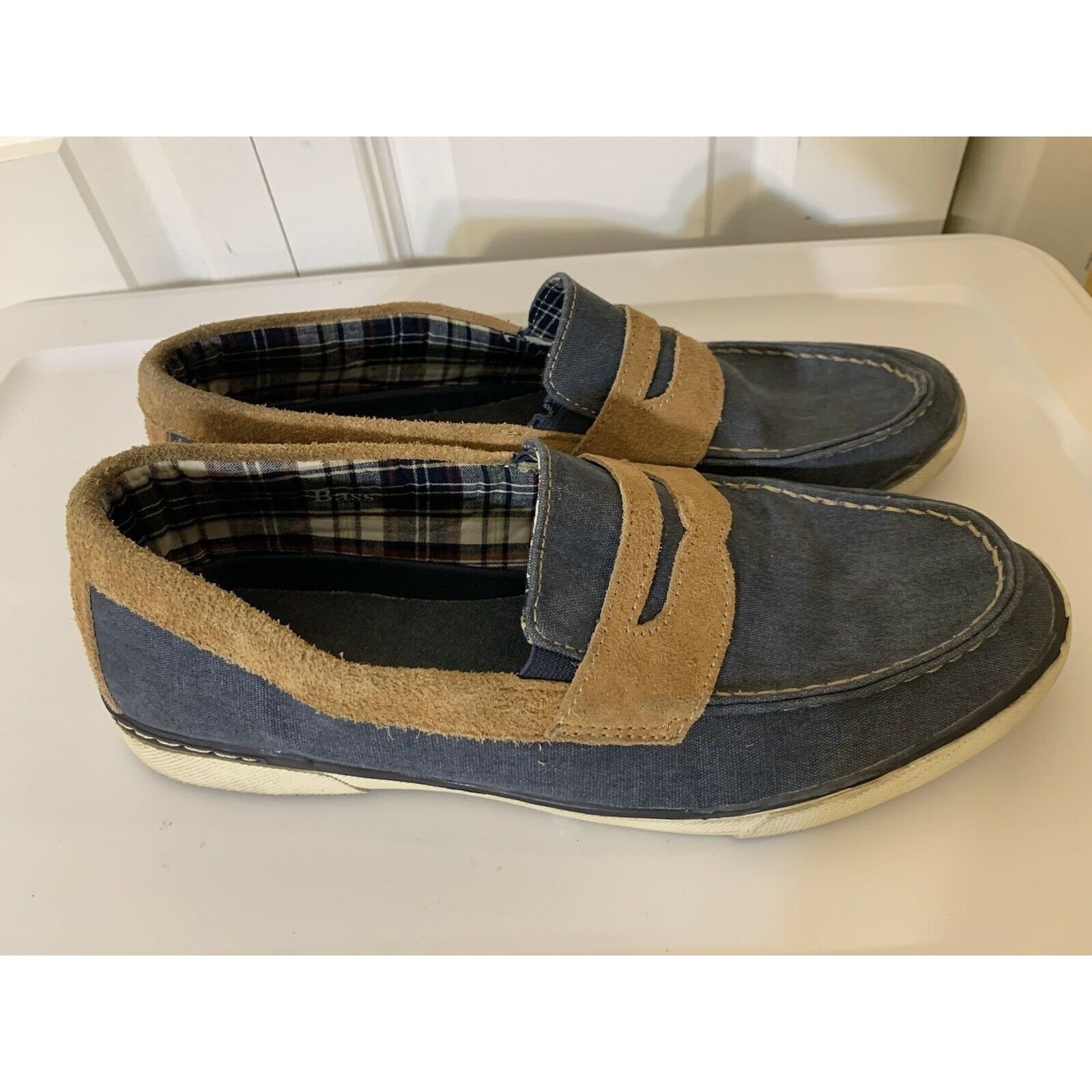 G.H. Bass & Co. G H Bass Olsen Penny Loafer Shoe Men’s Sz 10 1/2 D Blue Tan Size US 10.5 / EU 43-44 - 3 Thumbnail