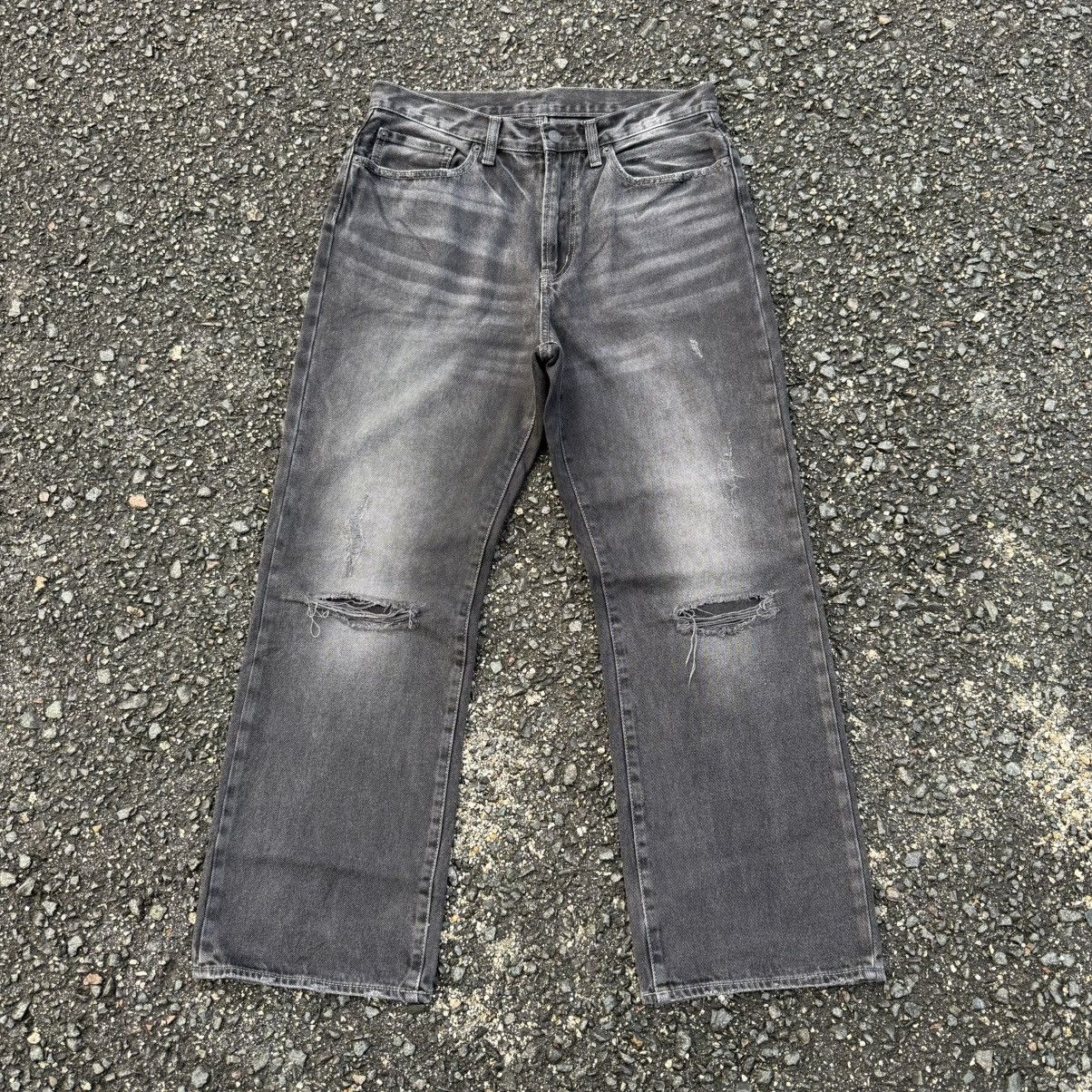 GU VINTAGE GU BLACK DENIM JEAN PANTS Size US 33 - 2 Thumbnail