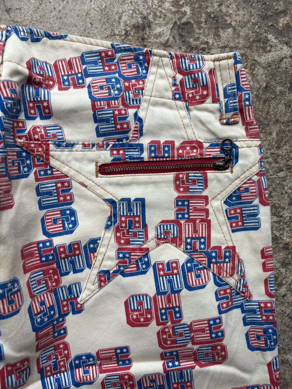 Hysteric Glamour 1990s Hysteric Glamour HG All Over Print Bell Bottom Jeans Size US 29 - 11 Thumbnail