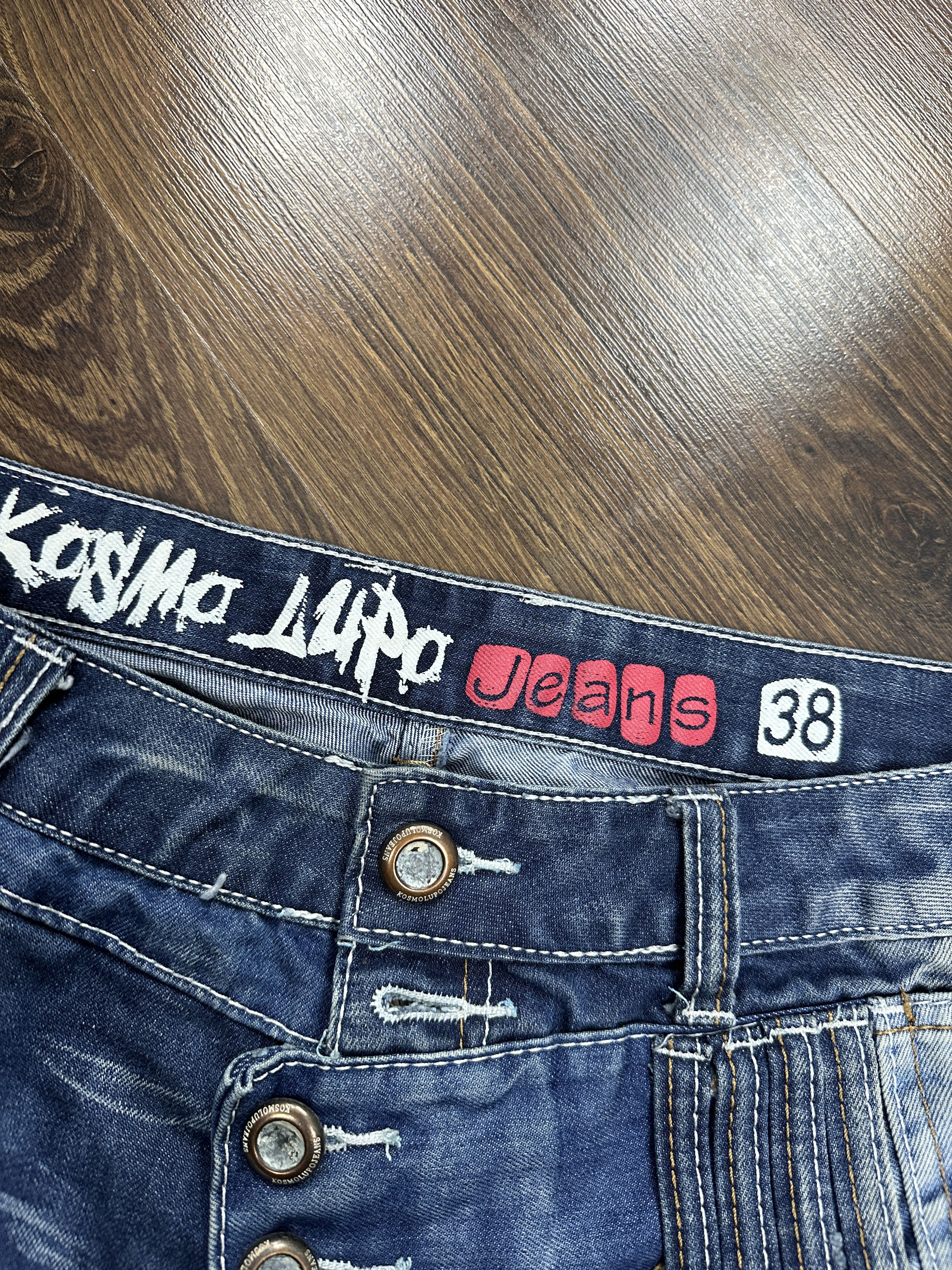 Japanese Brand Kosmo Lupo Jeans Mens Denim Pants Size US 38 / EU 54 - 6 Thumbnail
