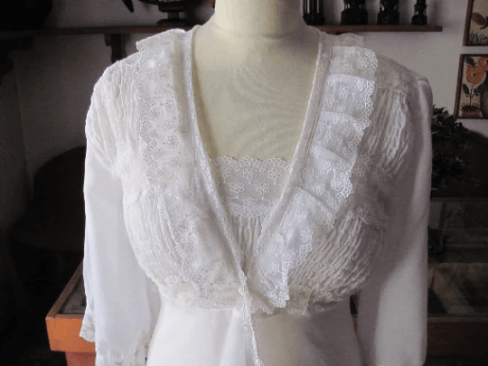 Vintage Splendida Camicia da Notte / Nightgown , Italy 1940s Size L / US 10 / IT 46 - 4 Thumbnail