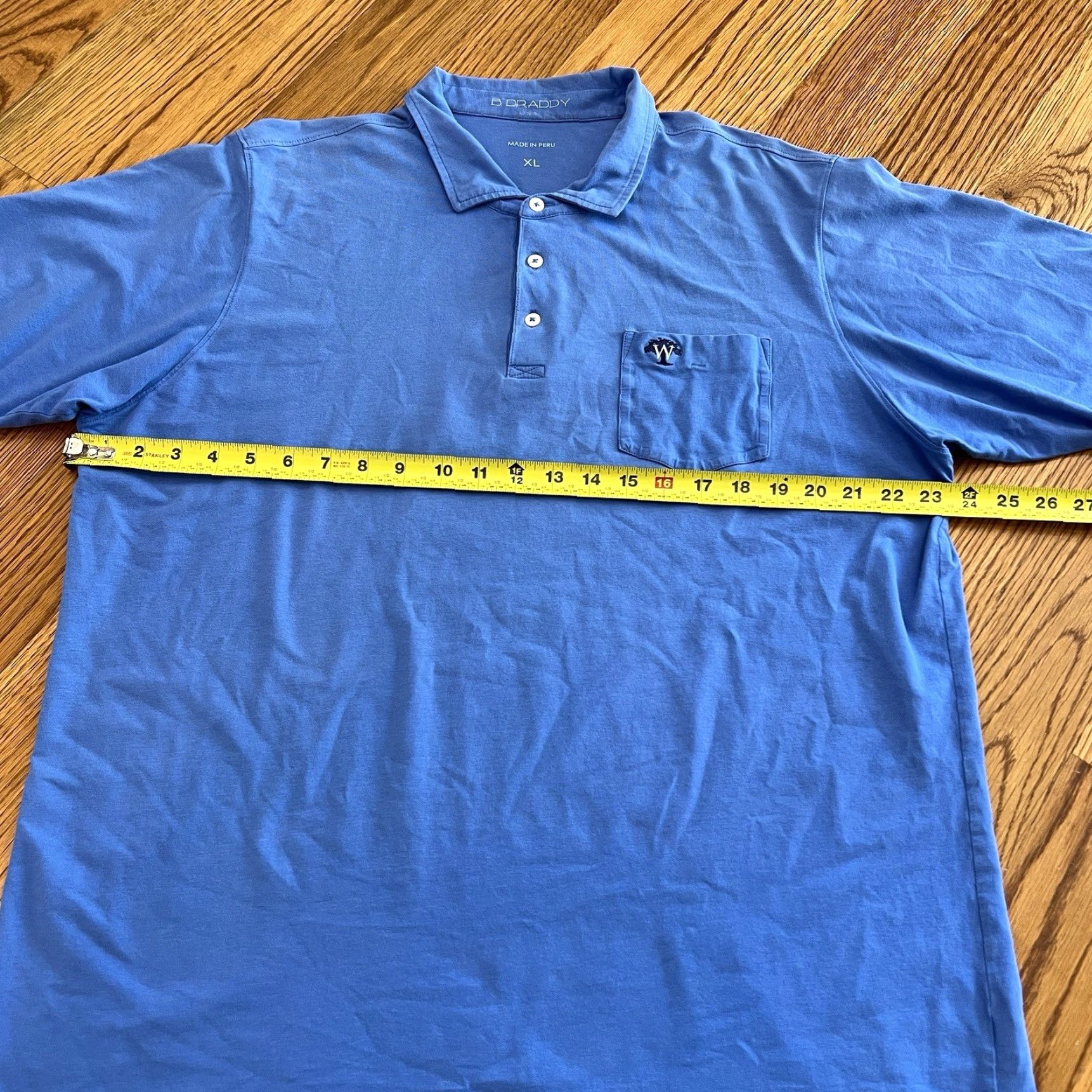 Vintage B. Draddy Mens Polo Shirt Blue Preppy Short Sleeve XL Regular Embroidered Logo Pima Cotton Golf Shirt Men’s Size US XL / EU 56 / 4 - 4 Thumbnail