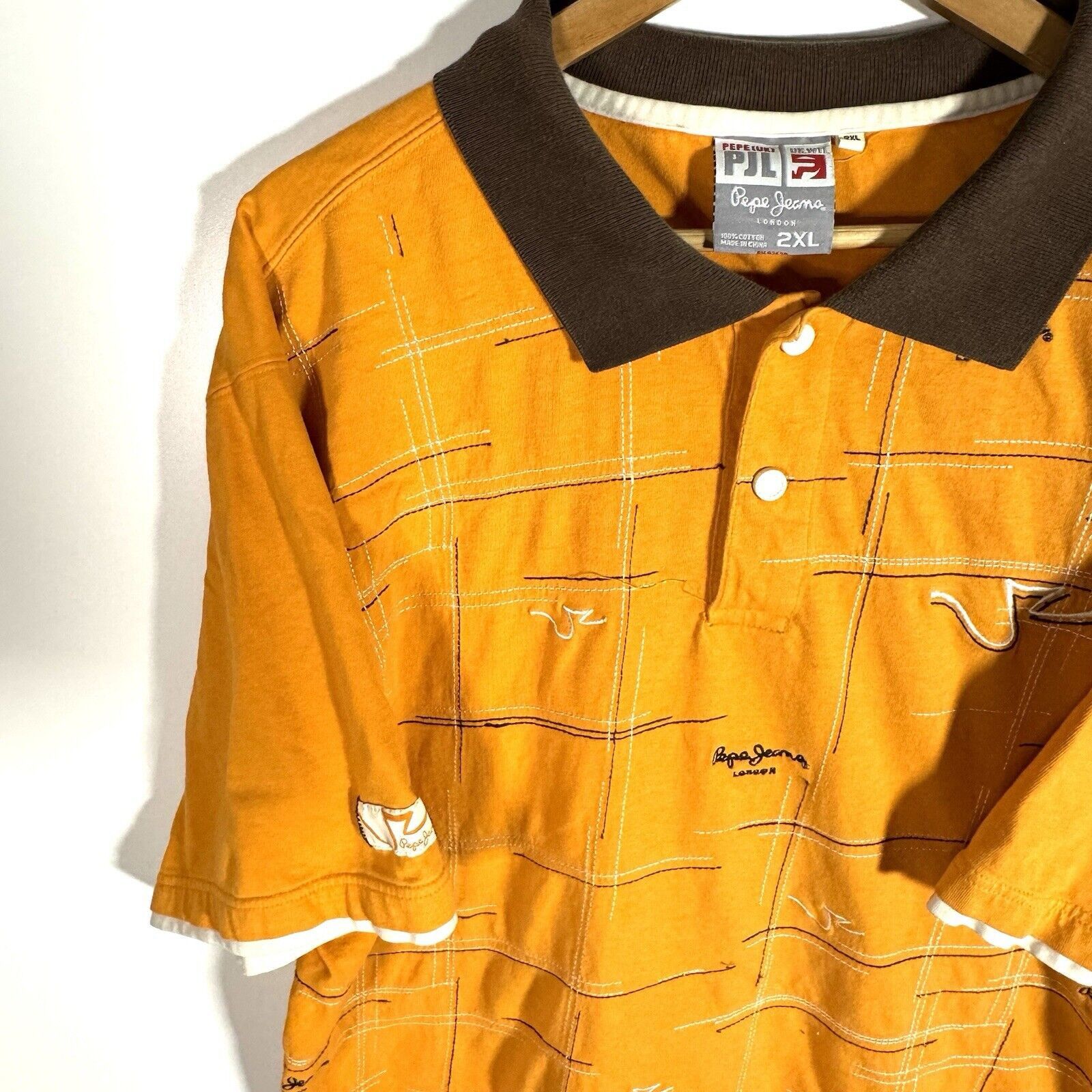 Pepe Jeans × Vintage VTG 2000’s Pepe Jeans London Polo Shirt Yellow Size 2XL Y2K Size US XXL / EU 58 / 5 - 7 Thumbnail