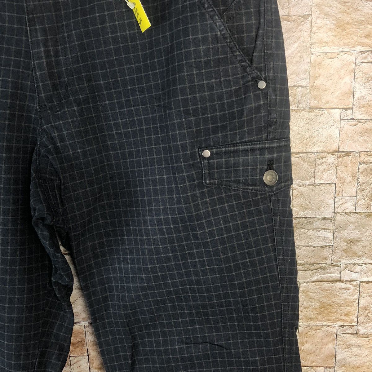 Japanese Brand Ignio Black Checkred Cargo Multipocket Pants #A113 Size US 34 / EU 50 - 7 Thumbnail