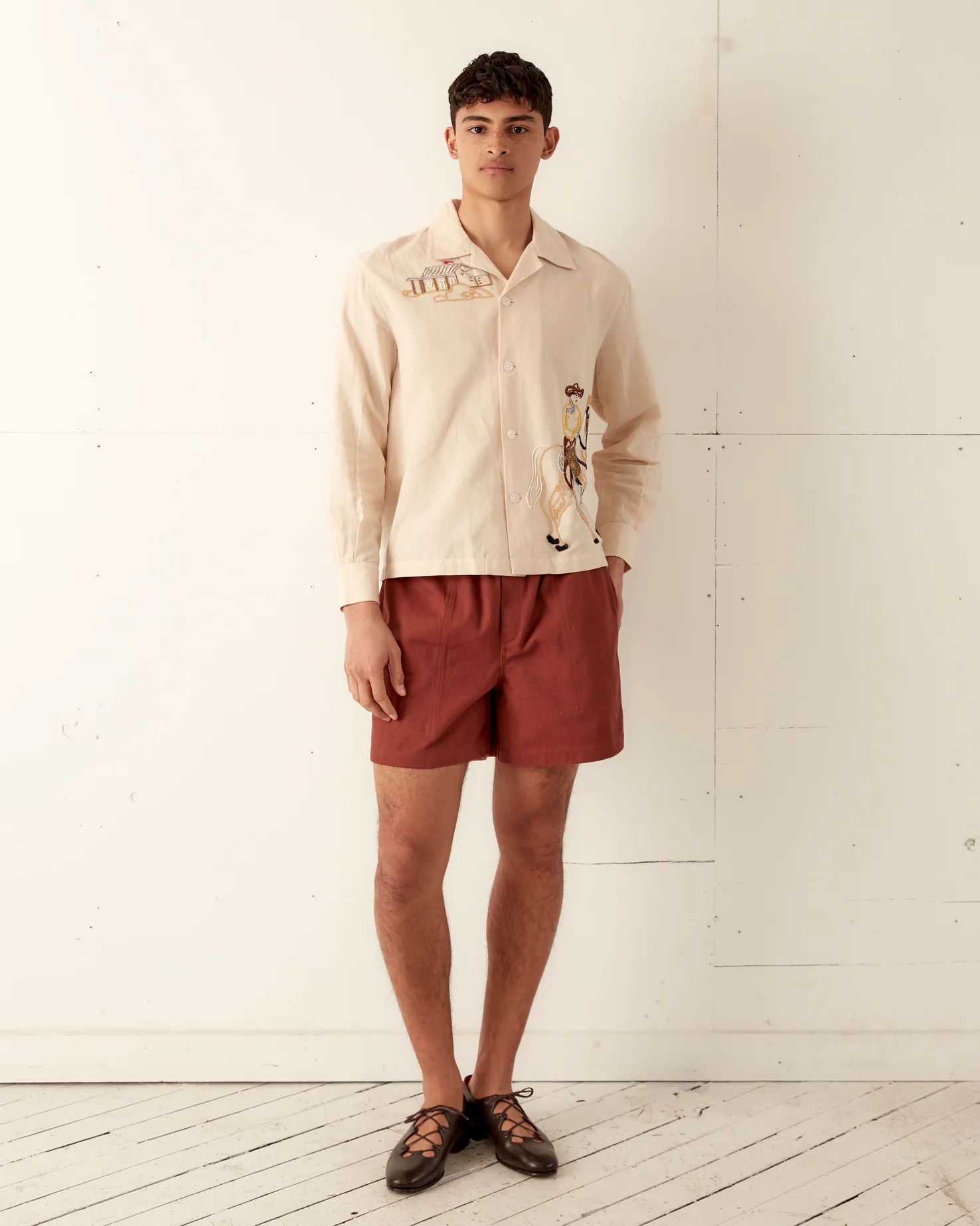 Bode Twill Rugby Short - Cinnamon size S/M Size US 30 / EU 46 - 4 Thumbnail