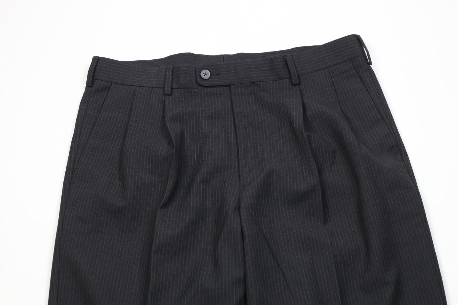Vintage Vintage 90s Blend Knit Pinstriped Wide Leg Chino Pants Size US 34 / EU 50 - 2 Thumbnail