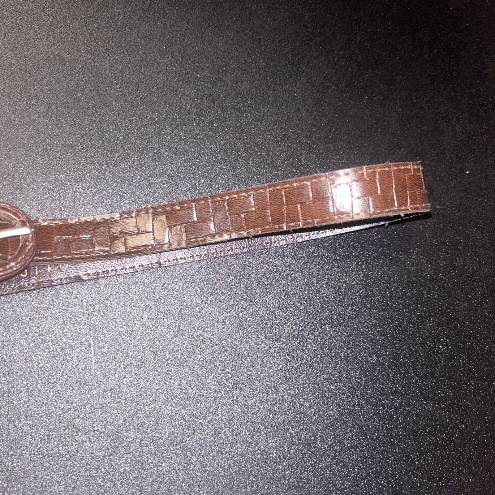 Other Brown Textured Faux Leather Adjustable Belt Women's Size 12 Size ONE SIZE - 3 Thumbnail