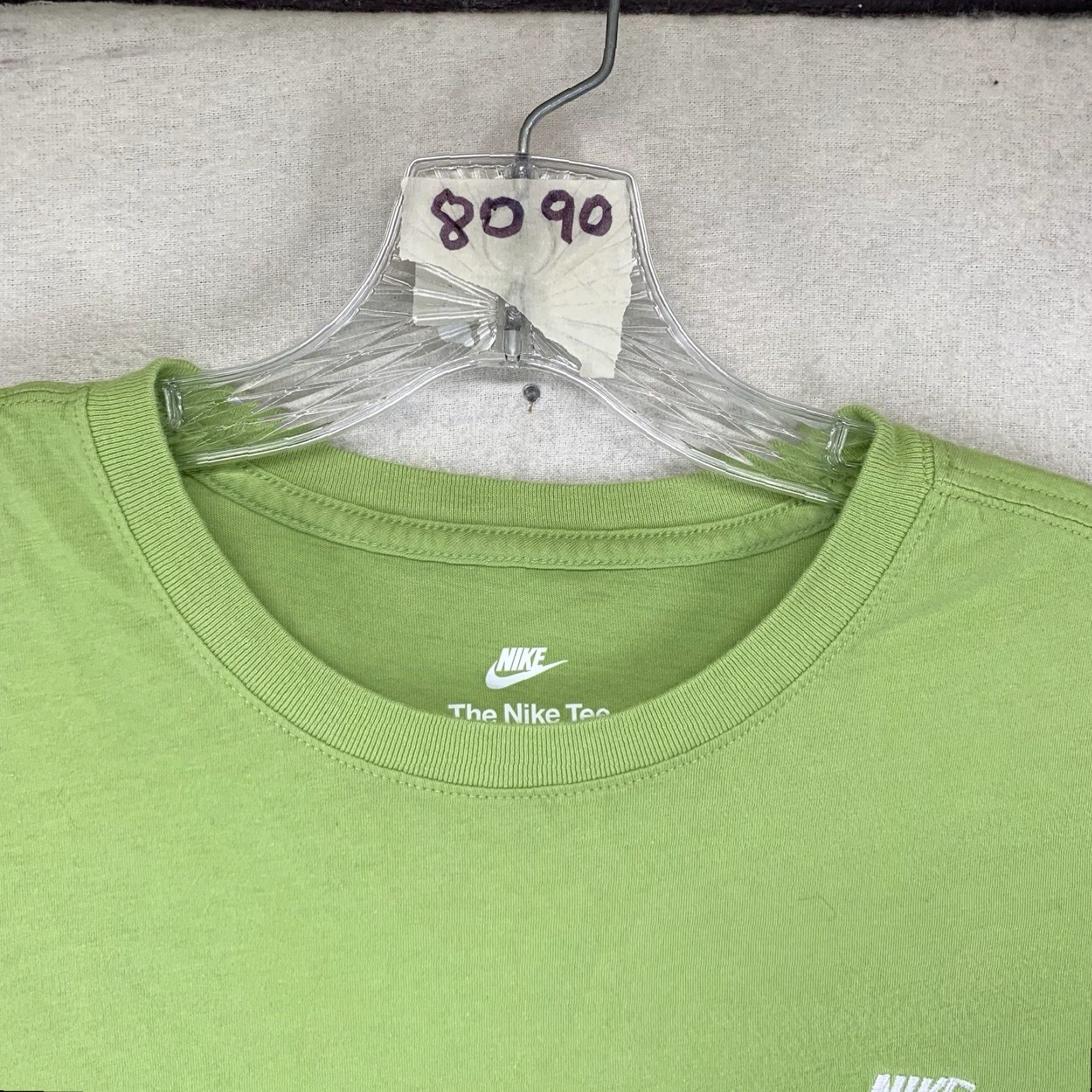 Nike Nike T-Shirt Men Large Lime Green Short Sleeve Crew Neck Cotton Logo Embroidered Classic Sports Size US L / EU 52-54 / 3 - 4 Thumbnail