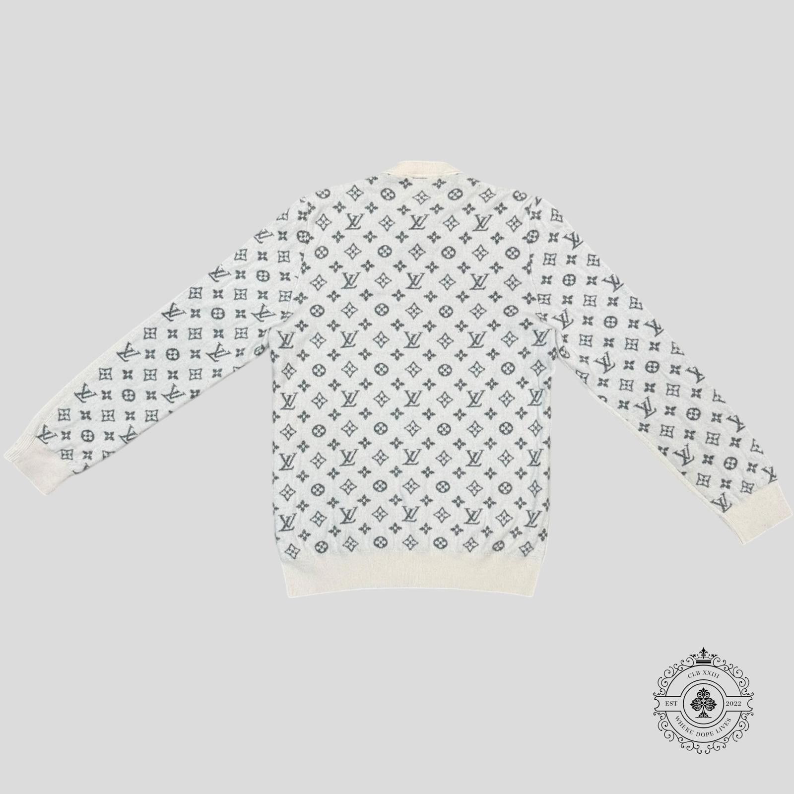 Louis Vuitton Louis Vuitton Half Monogram Cashmere Sweater in White Size US XL / EU 56 / 4 - 2 Thumbnail