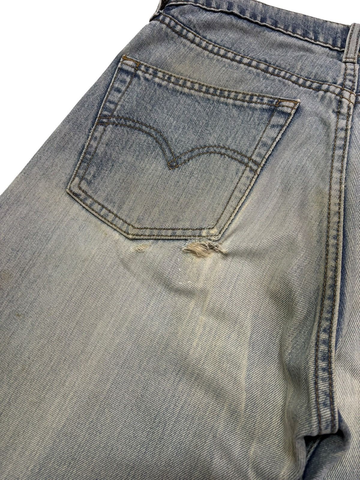 Levi's Vtg 80s Levis 512 Blue Wash Distressed Jeans Size US 29 - 8 Thumbnail