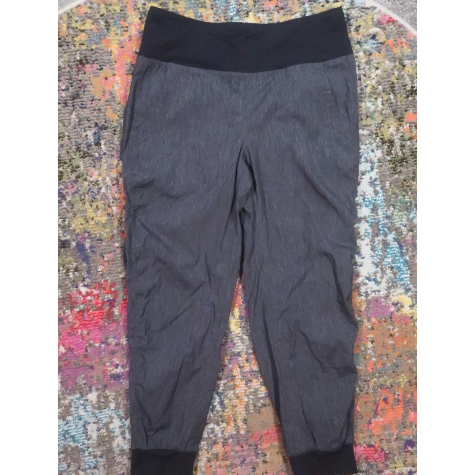 Prana prAna Jogger Pants Womens M Gray Bear Rock Lightweight Stretch Waist EUC Size 32" / US 10 / IT 46 - 2 Thumbnail