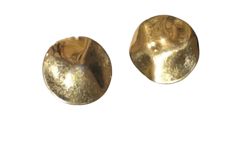 Vintage Vintage 80’s Monet Hammered Dome Earrings Size ONE SIZE - 1 Thumbnail