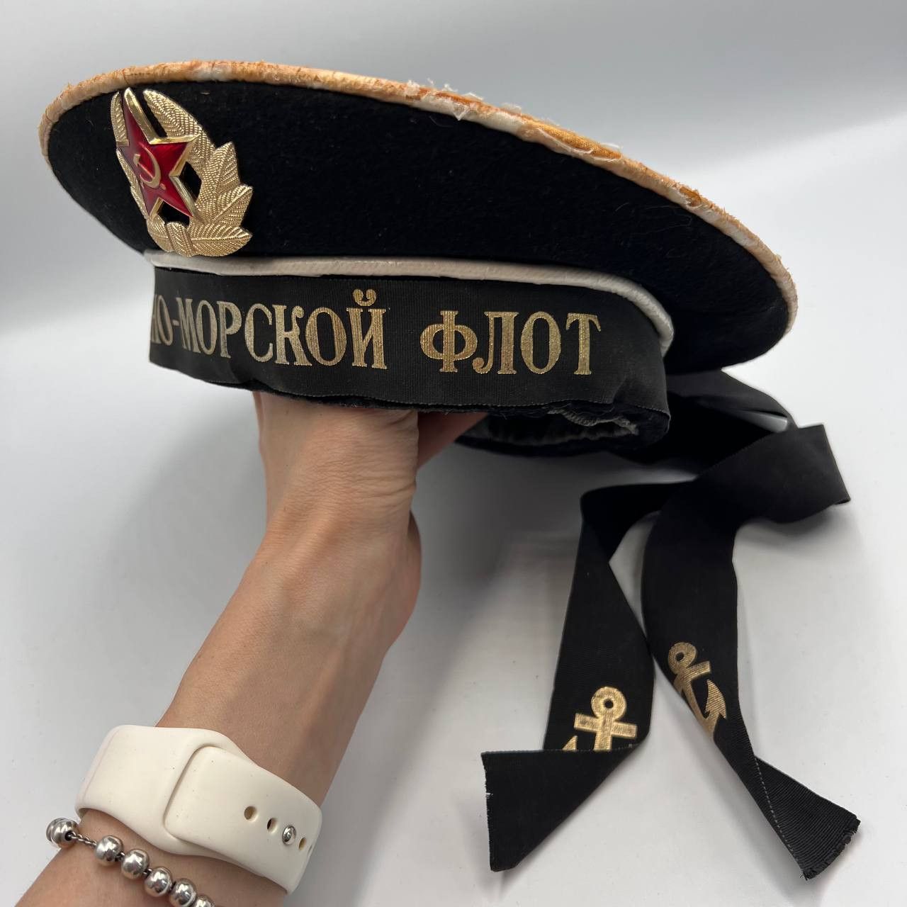 Vintage Vintage USSR Soldier Navy Sailor Hat Beskozyrka Wool Uniform Size ONE SIZE - 3 Thumbnail