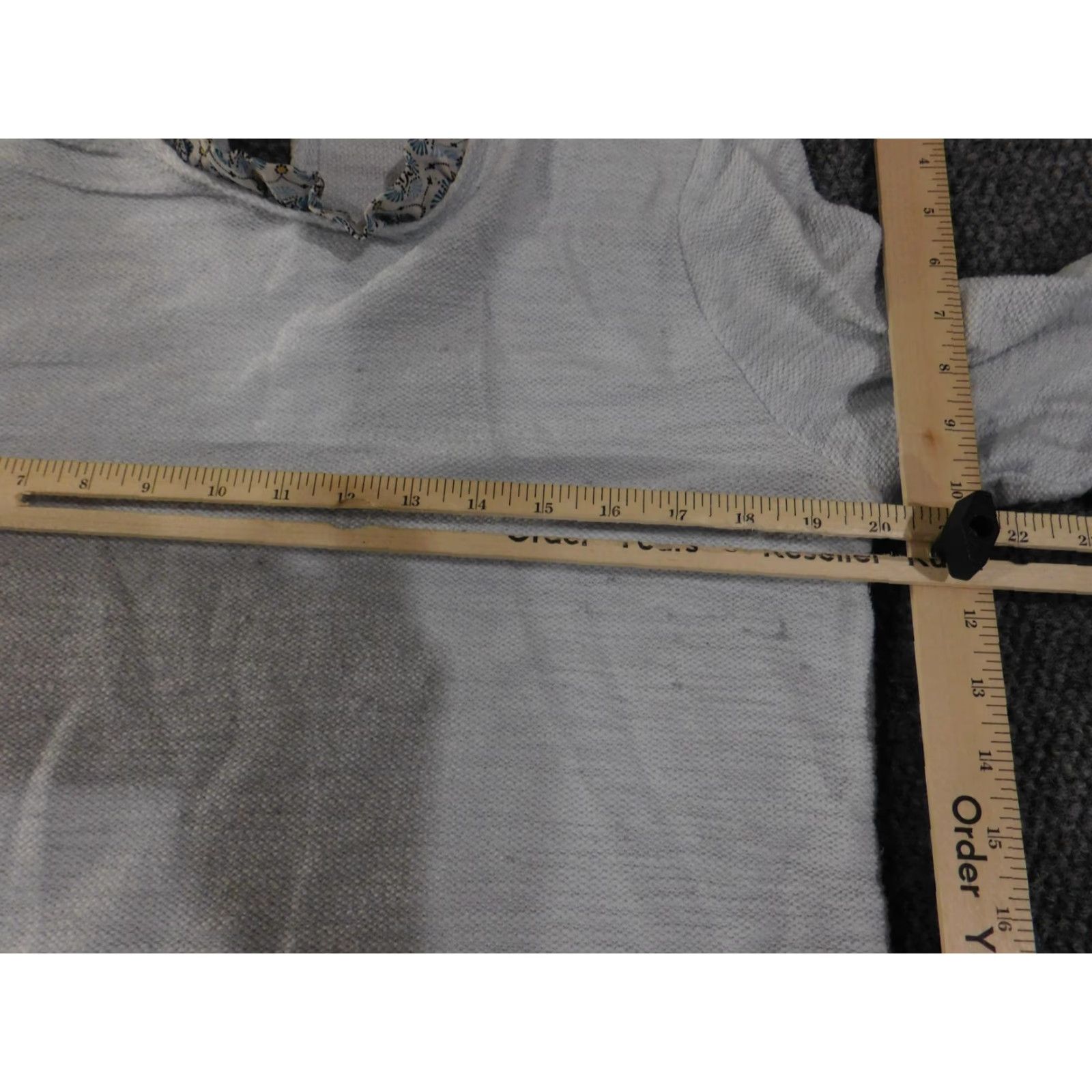 Loft LOFT Sweater Womens Medium Gray Mixed Media Ruffle Hem Mock Neck Long Sleeve Size M / US 6-8 / IT 42-44 - 7 Thumbnail