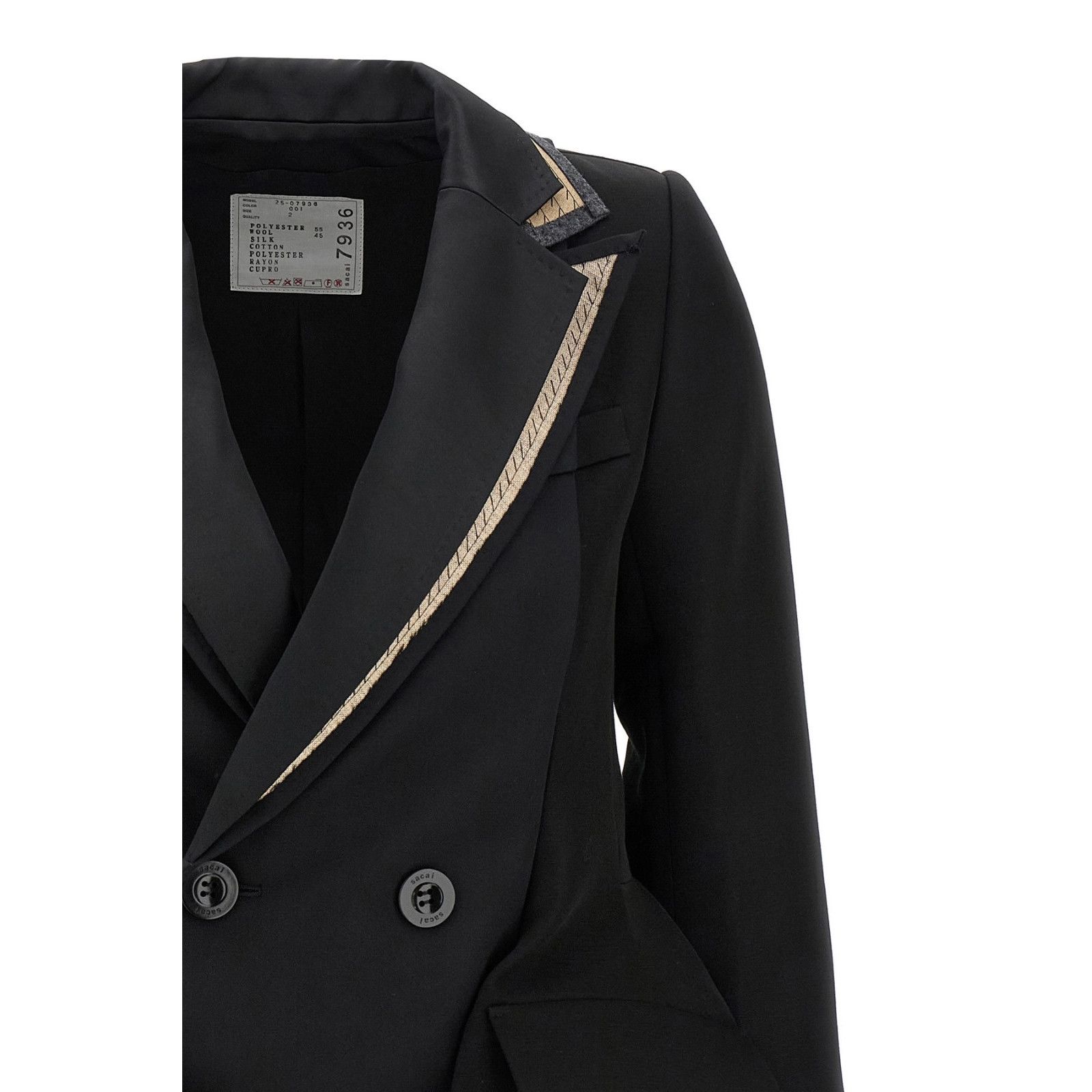 Sacai SACAI Multilayer Black Wool Blazer Jacket New & Authentic (W Size ONE SIZE - 3 Thumbnail