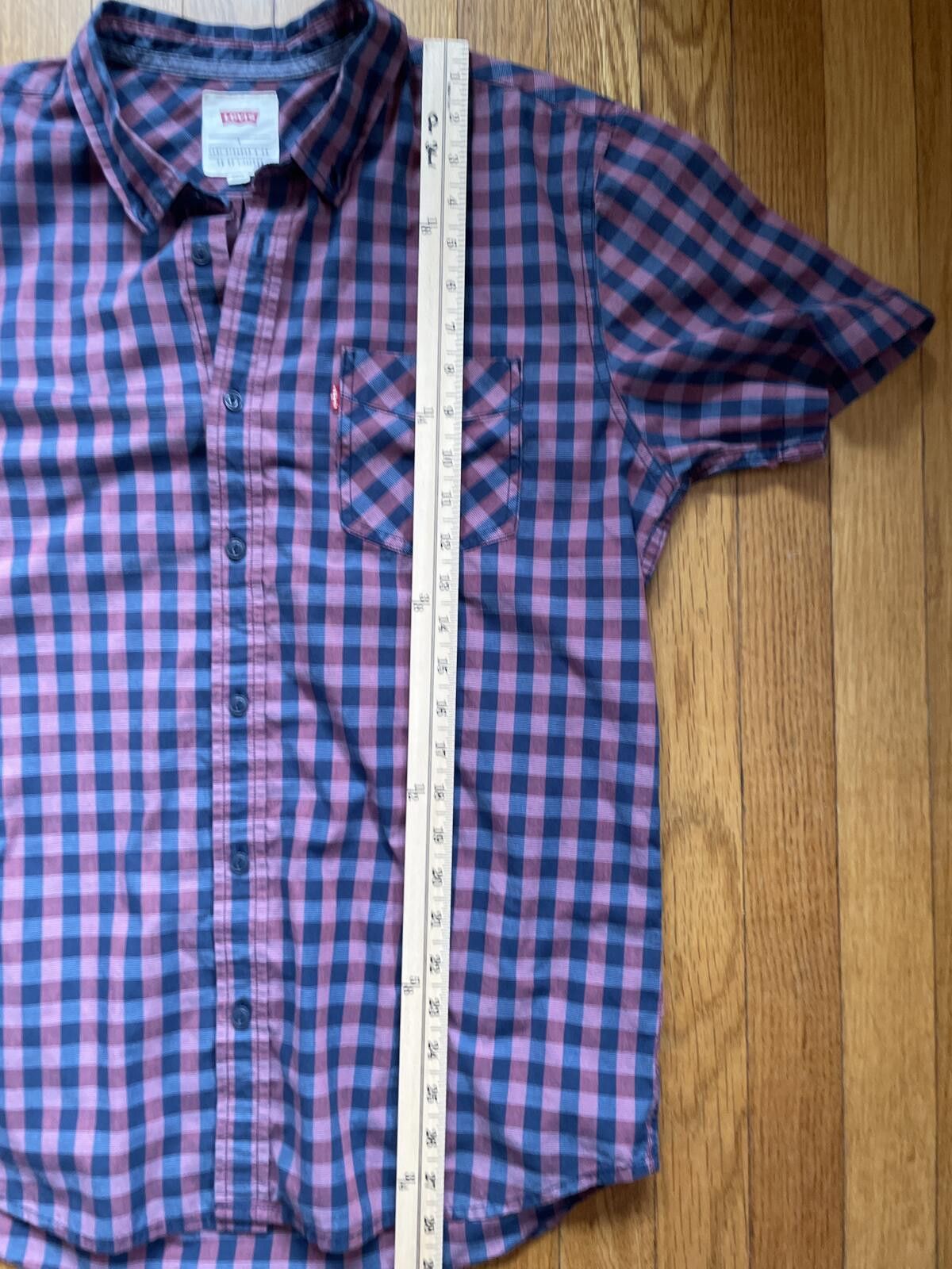 Levi's Levi's Men's Short Sleeve Red Blue Checkered Shirt Large Size US L / EU 52-54 / 3 - 5 Thumbnail
